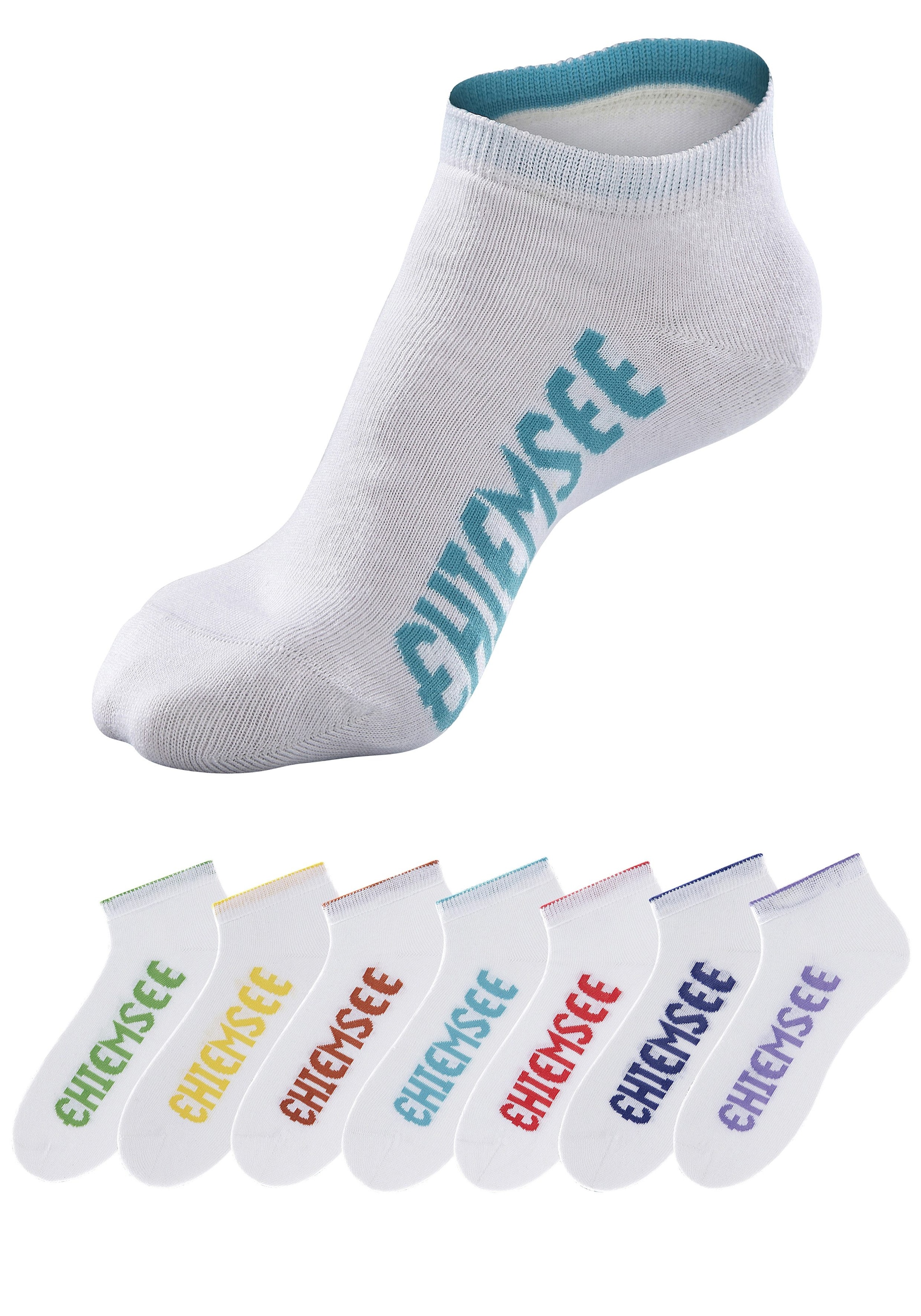 Chiemsee Sneakersocken, (Set, 7 Paar), mit farbigen Logos