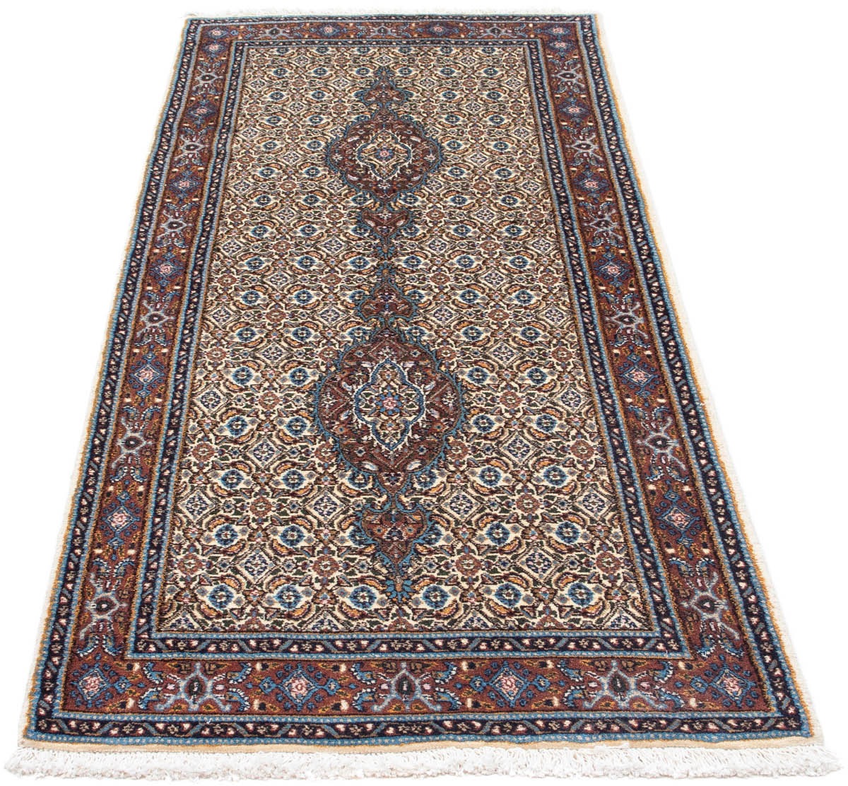 Image of morgenland Hochflor-Läufer »Moud Medaillon Beige 196 x 78 cm«, rechteckig, 1 mm Höhe, Handgeknüpft bei Ackermann Versand Schweiz