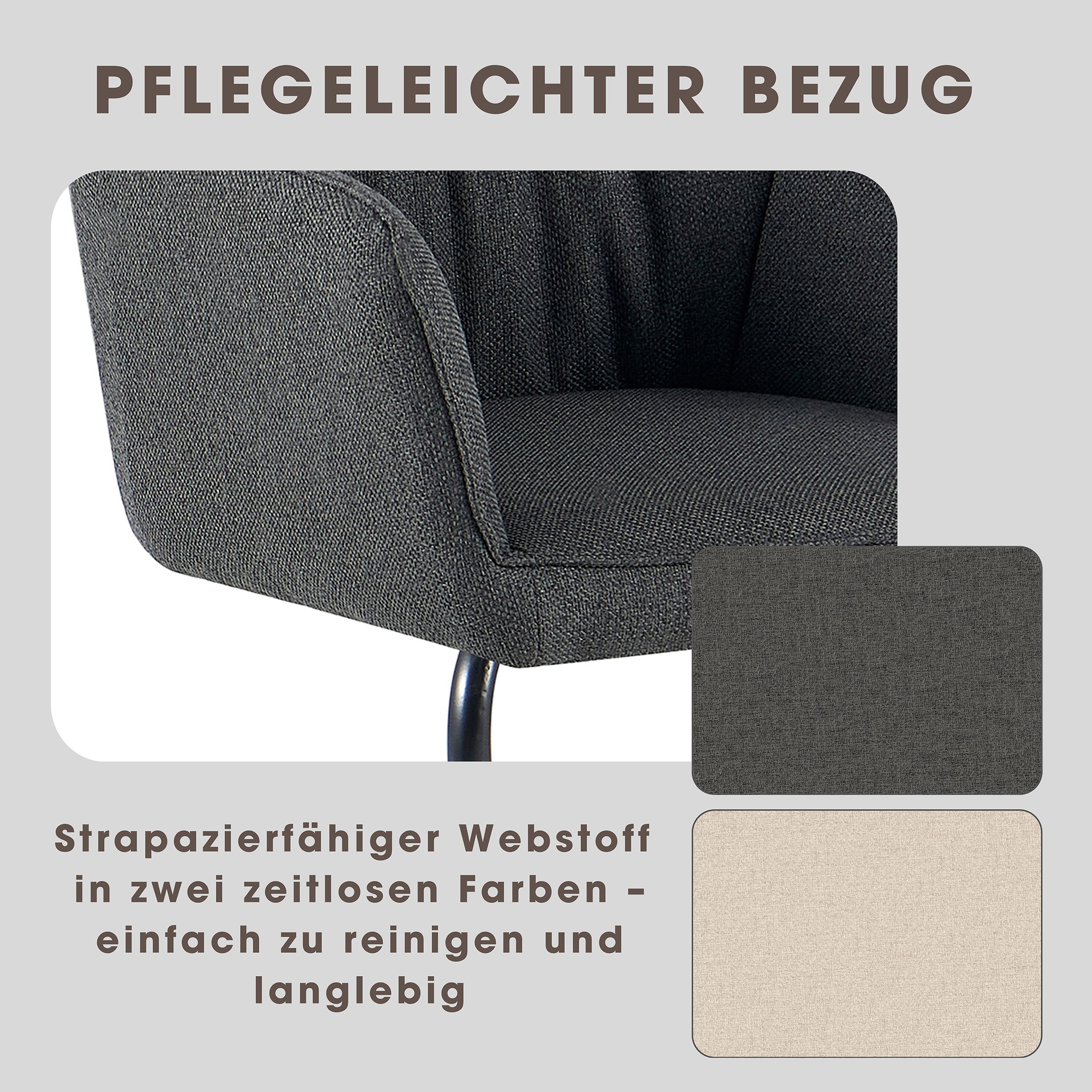 GOODproduct Chaise cantilever »Elba« (Set) 2 cuisgemütlicher Stuhl / Sessel, 180 Grad drehbar, Auto Return, Webstoff