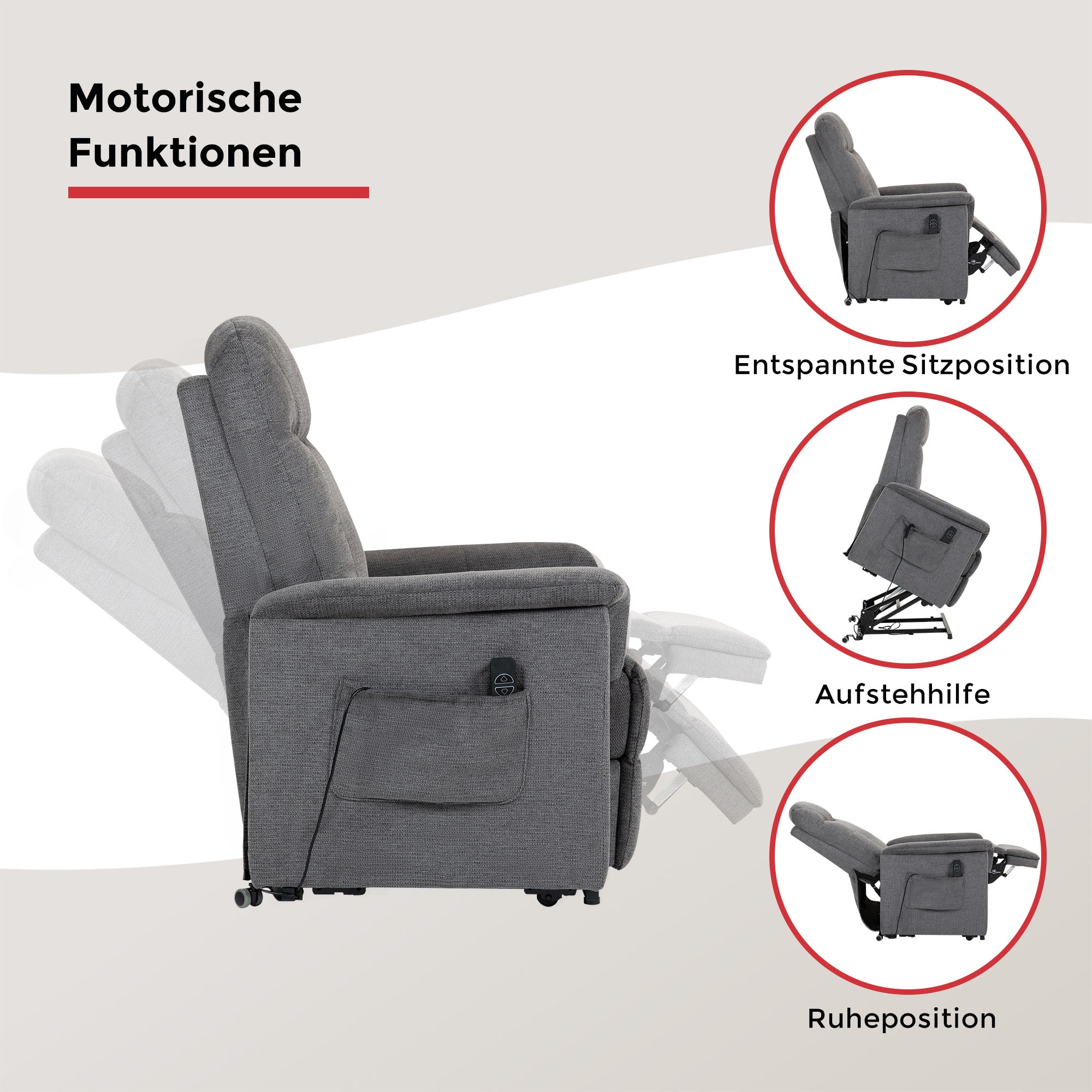 Duo Collection Fauteuil TV »TV-Sessel Pylos« 1 cuis tlg. fonction relaxation et ressorts ensachés avec suspension à lames en acier