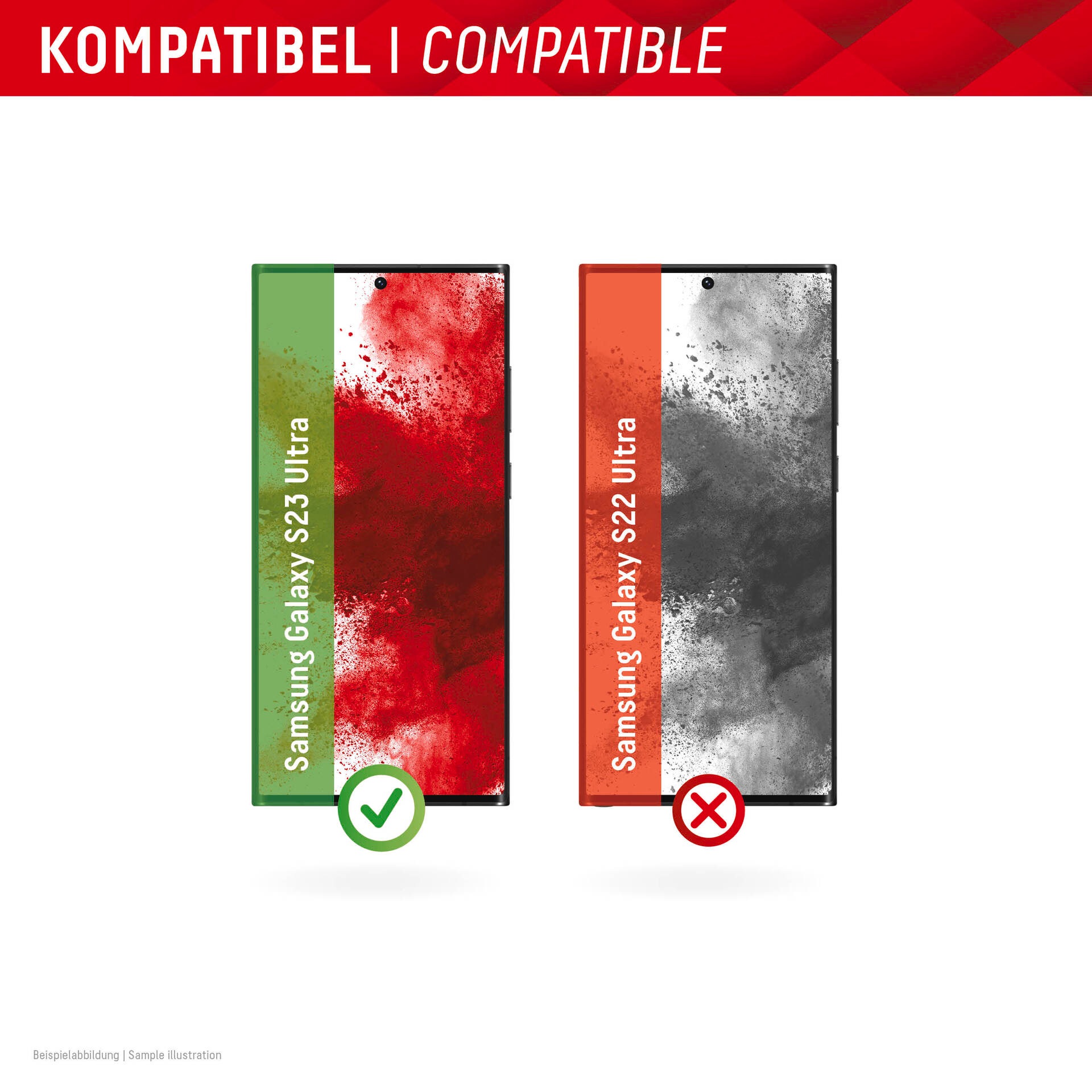 Displex Displayschutzglas »Real Glass 3D Screen Protection« für Samsung Galaxy S23 Ultra Displayschutzfolie, Schutzfolie, Bildschirmschutz, kratz- & stossfest