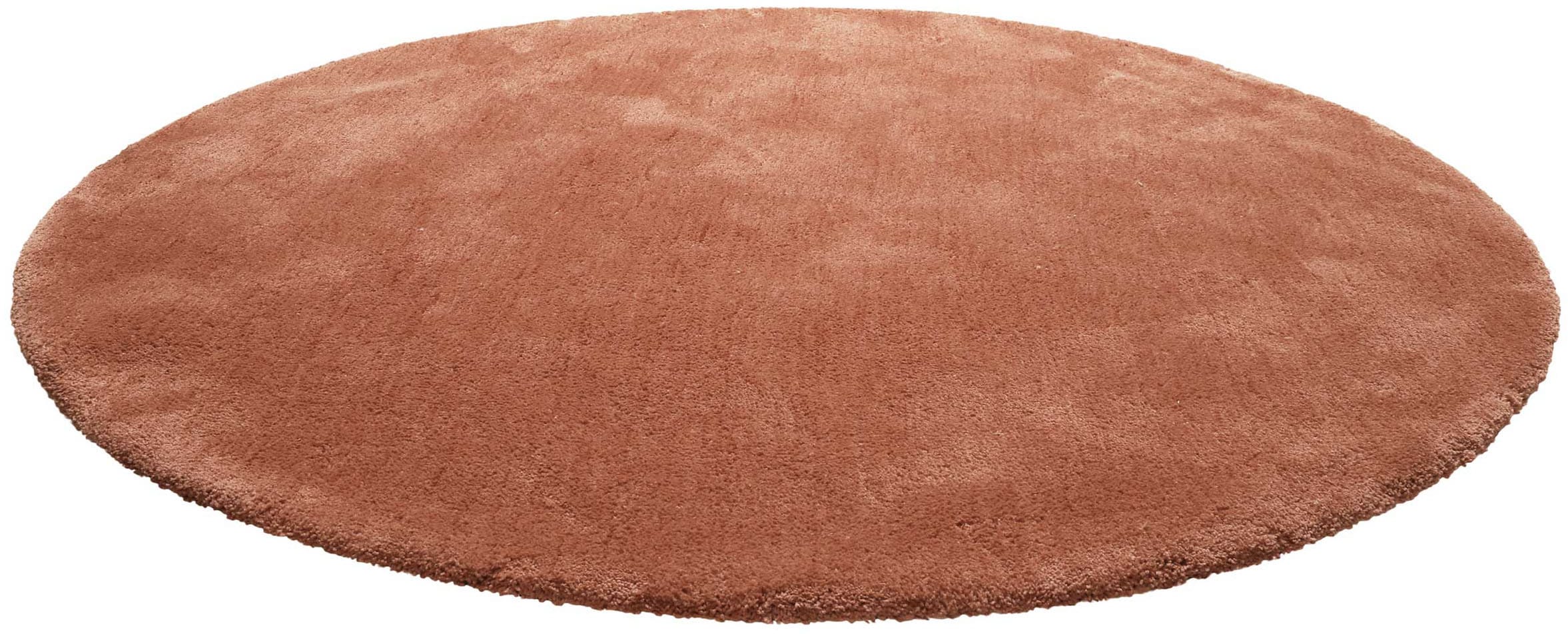 Homie Living Teppich »Pisa«, rund, 25 mm Höhe, Hochflor, Microfaser, uni, weich, Shaggy, Wohnzimmer, Schlafzimmer
