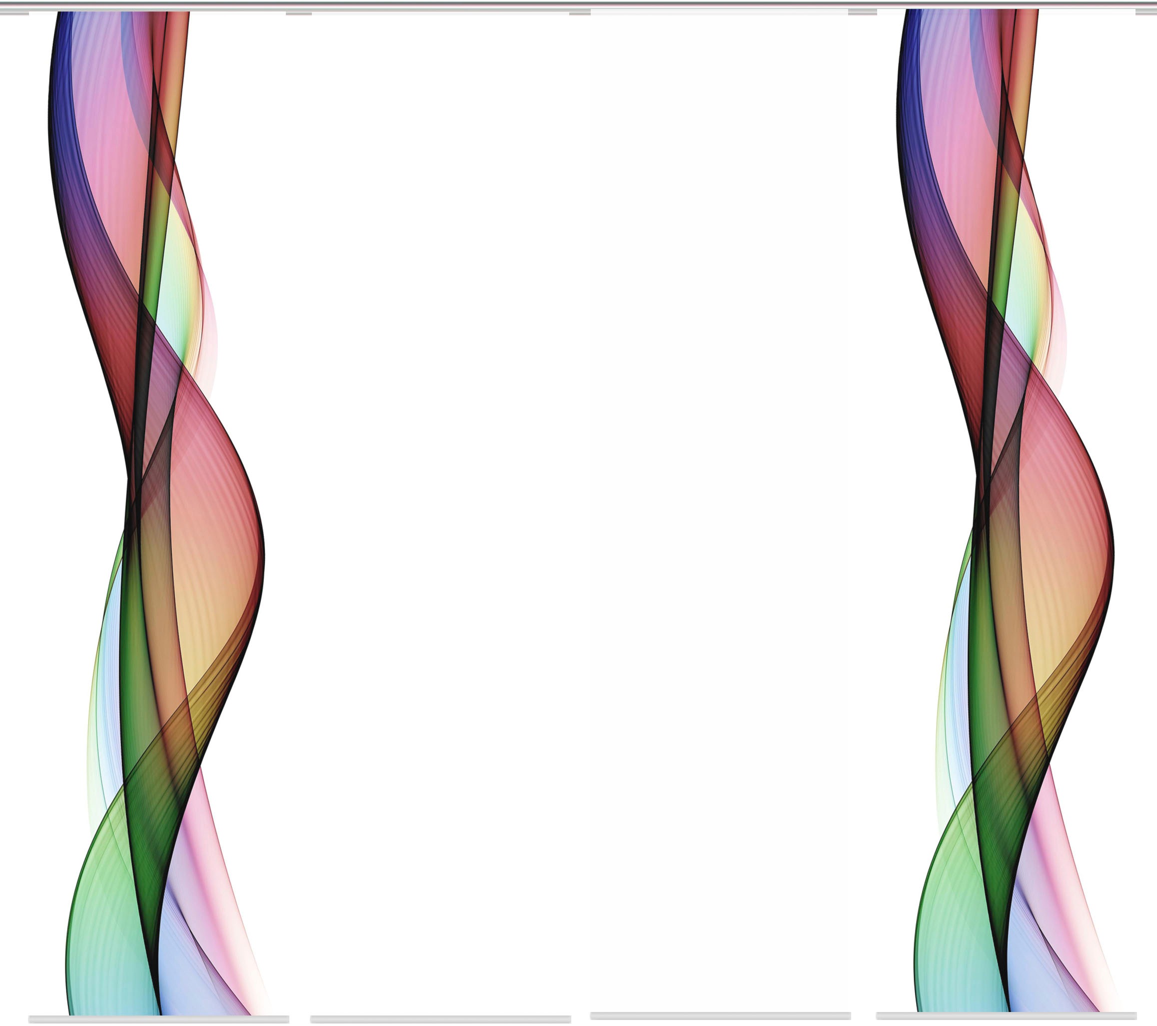 Image of HOME WOHNIDEEN Schiebegardine »WELLANA 4er SET«, (4 St.), Dekostoff-Seidenoptik, Digital bedruckt bei Ackermann Versand Schweiz