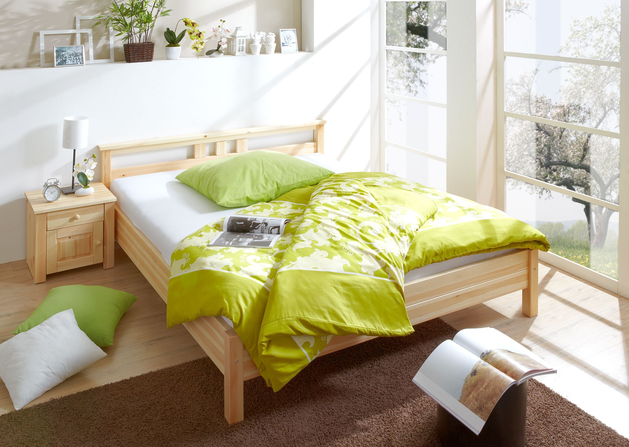 Ticaa Futonbett »Merci«, Einzelbett, aus Kiefer Massivholz, inkl. Rollrost