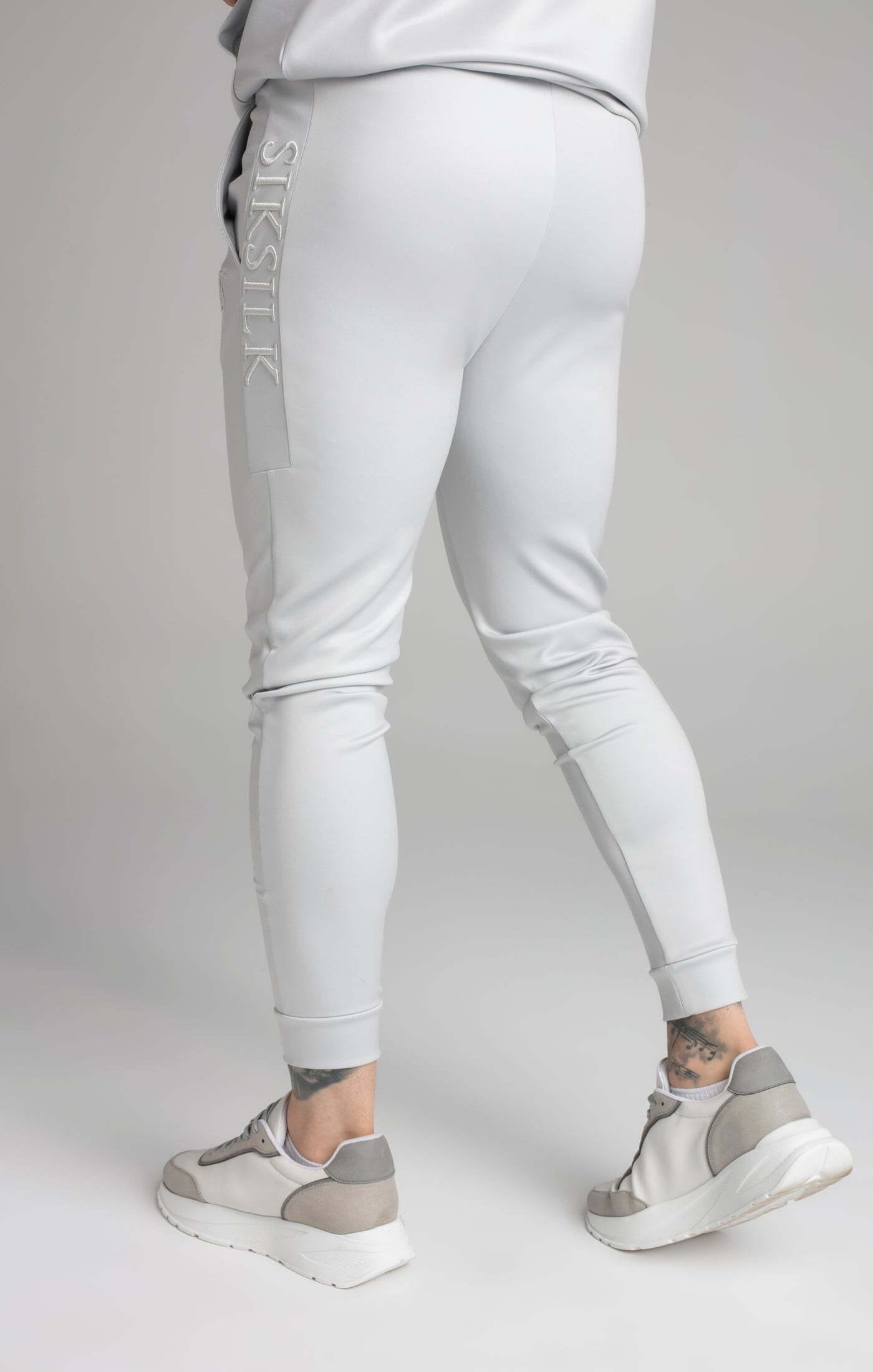 Siksilk Sweatpants »Sweatpants Grey Embroidered Panel Cuffed Pant«