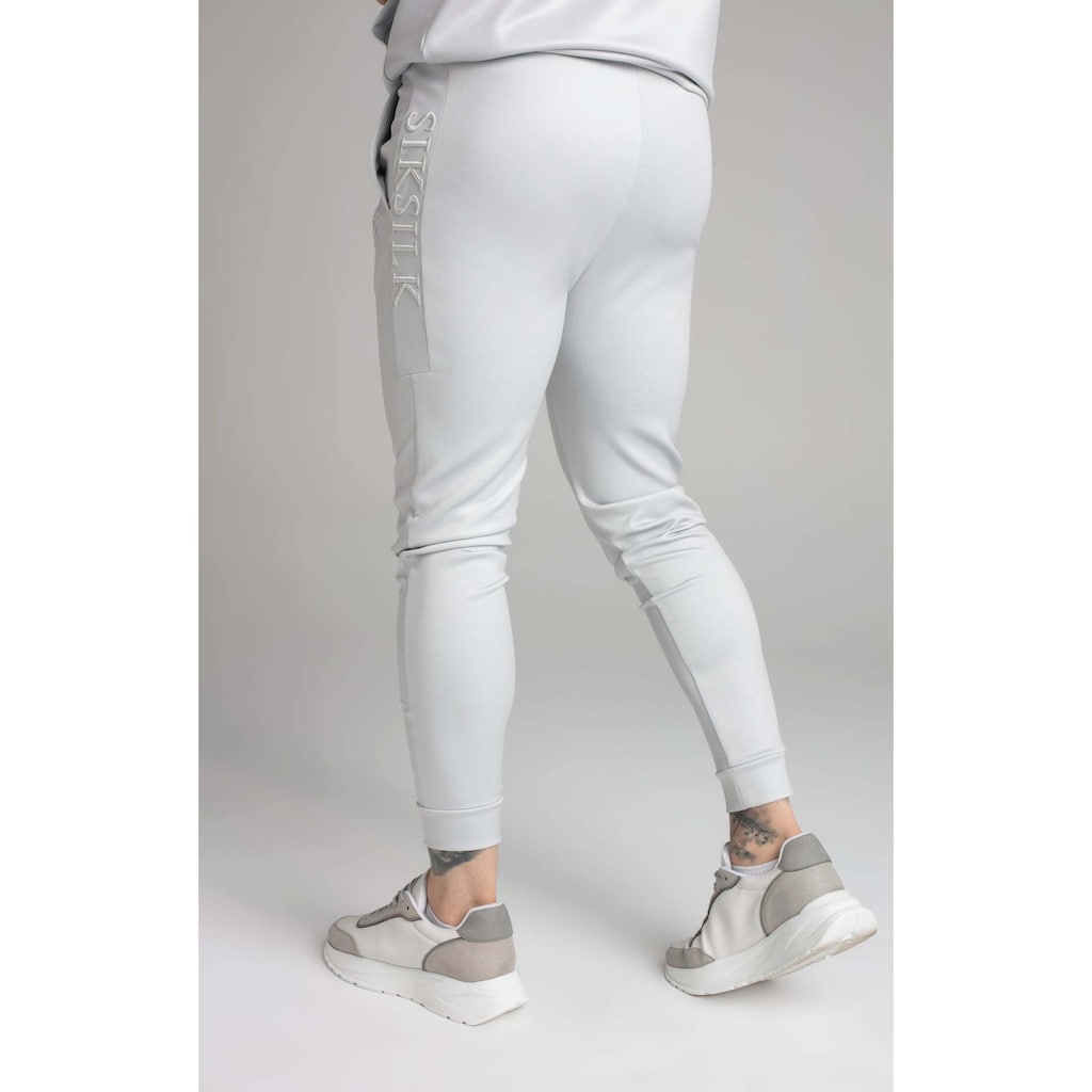 Siksilk Sweatpants »Sweatpants Grey Embroidered Panel Cuffed Pant«