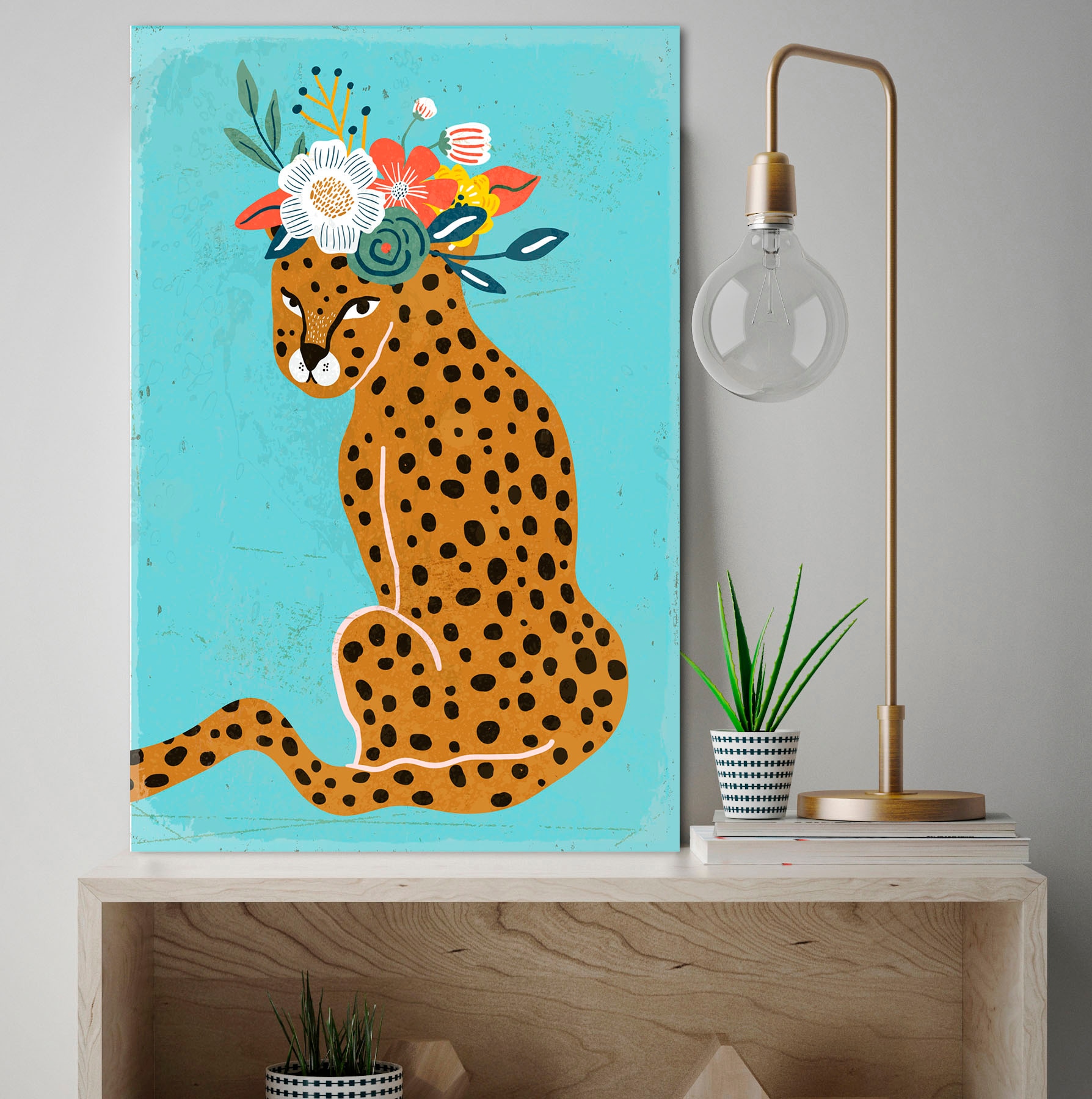 Image of queence Metallbild "Gescha" Blumen Blumenbilder Tiere 1 Stk. tlg. Stahlschilder