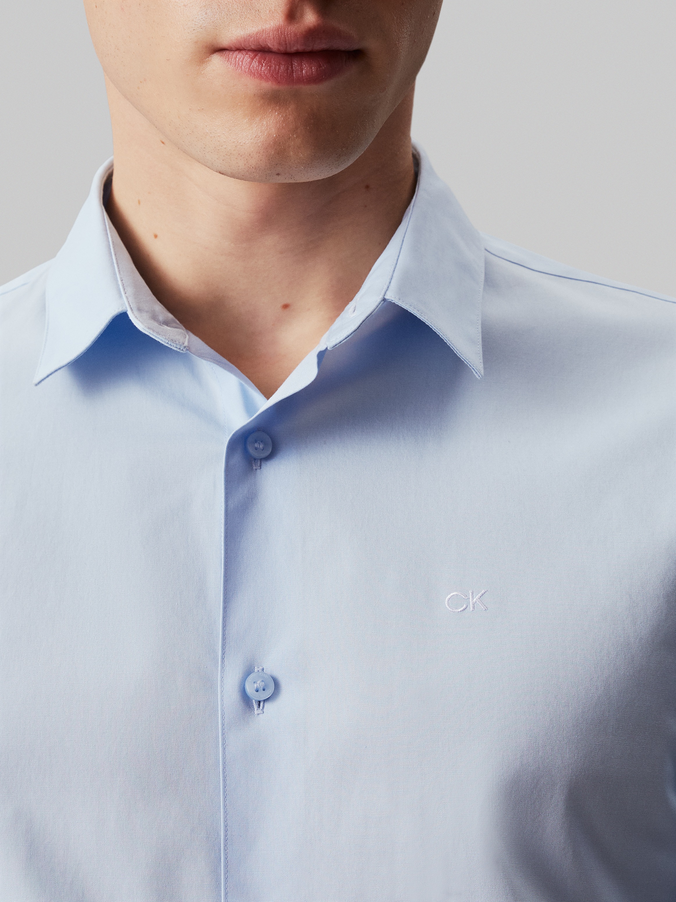 Calvin Klein Businesshemd »STRETCH POPLIN SLIM SHIRT«, mit Calvin Klein Logo auf der Brust