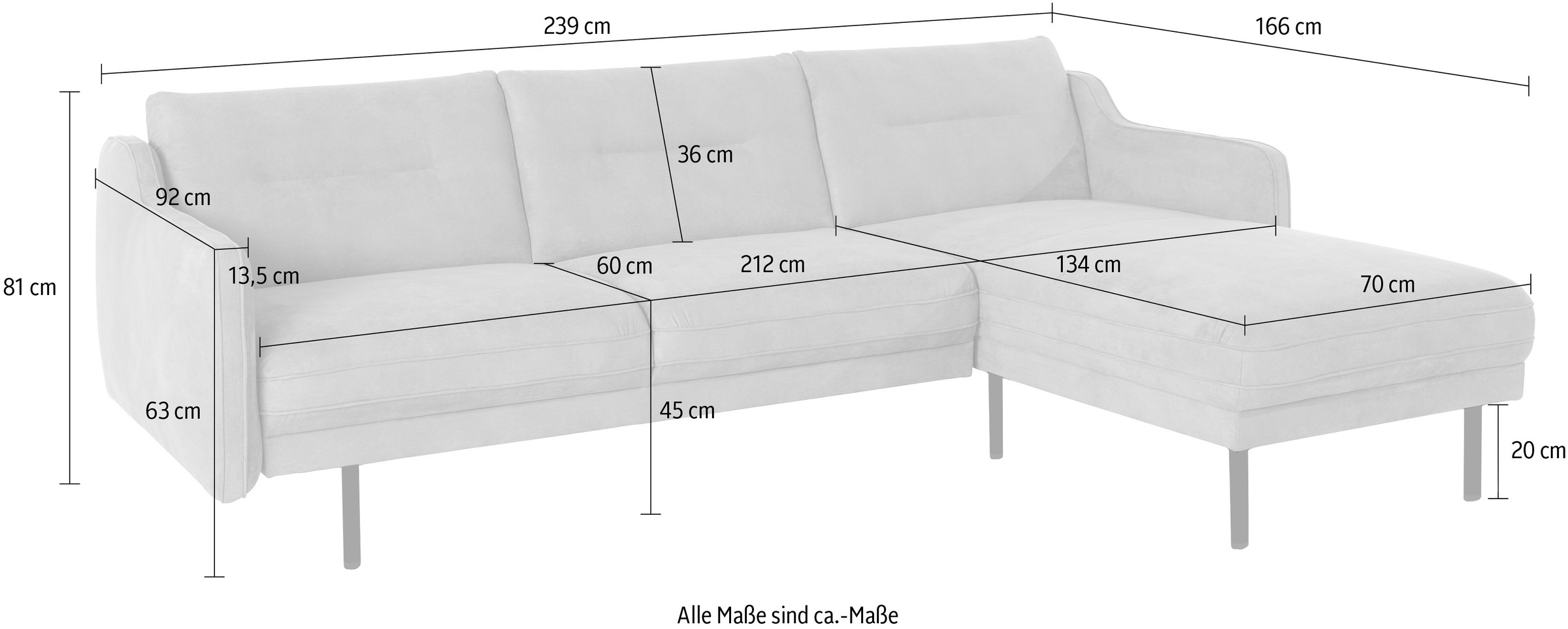 andas Ecksofa »Nordfyn L-Form«, edles Design in 3 Bezugsqualitäten, Design by Morten Georgsen