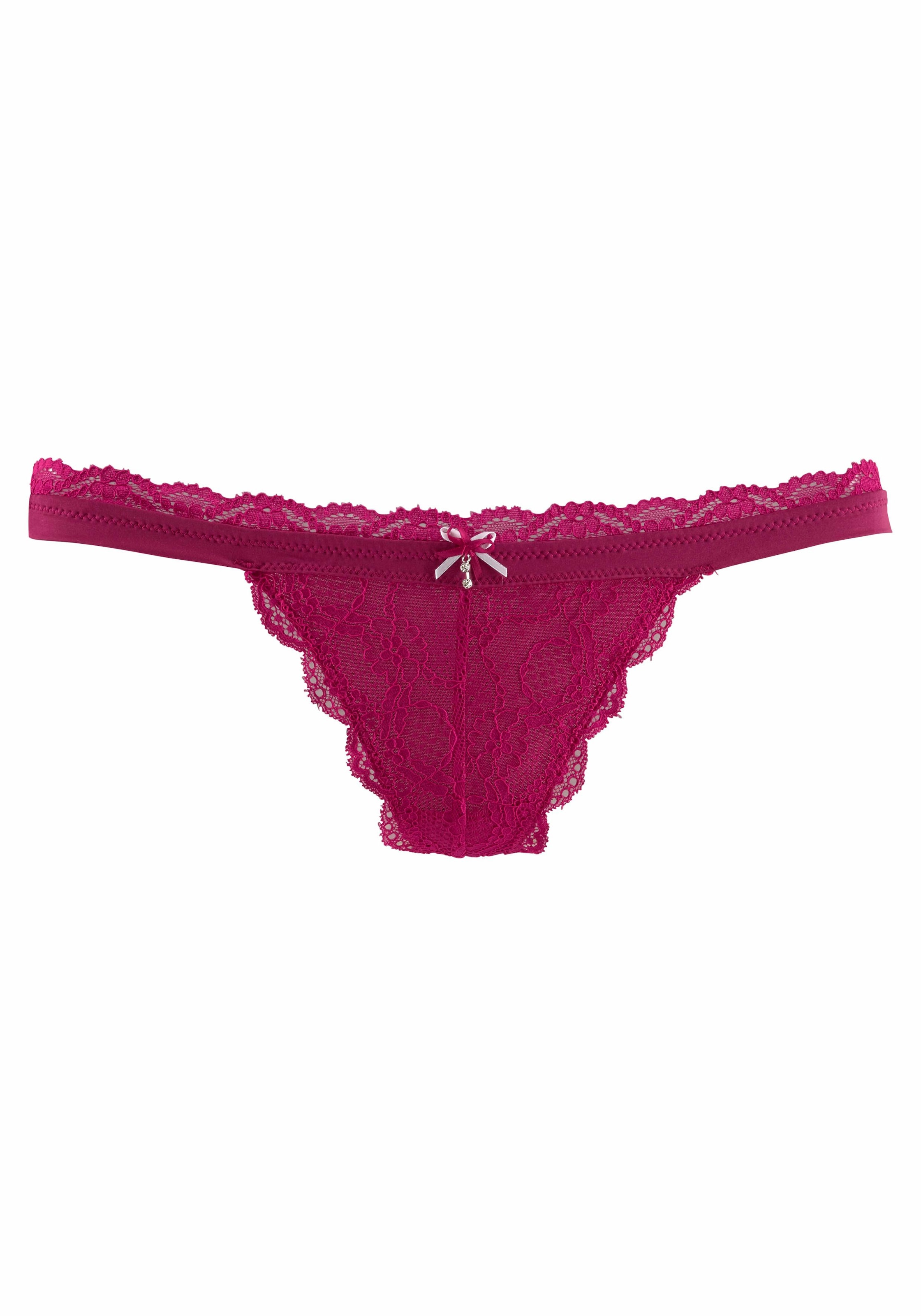 LASCANA String »Premium Dessous« en dentelle délicate avec petit nœud décoratif et accessoire