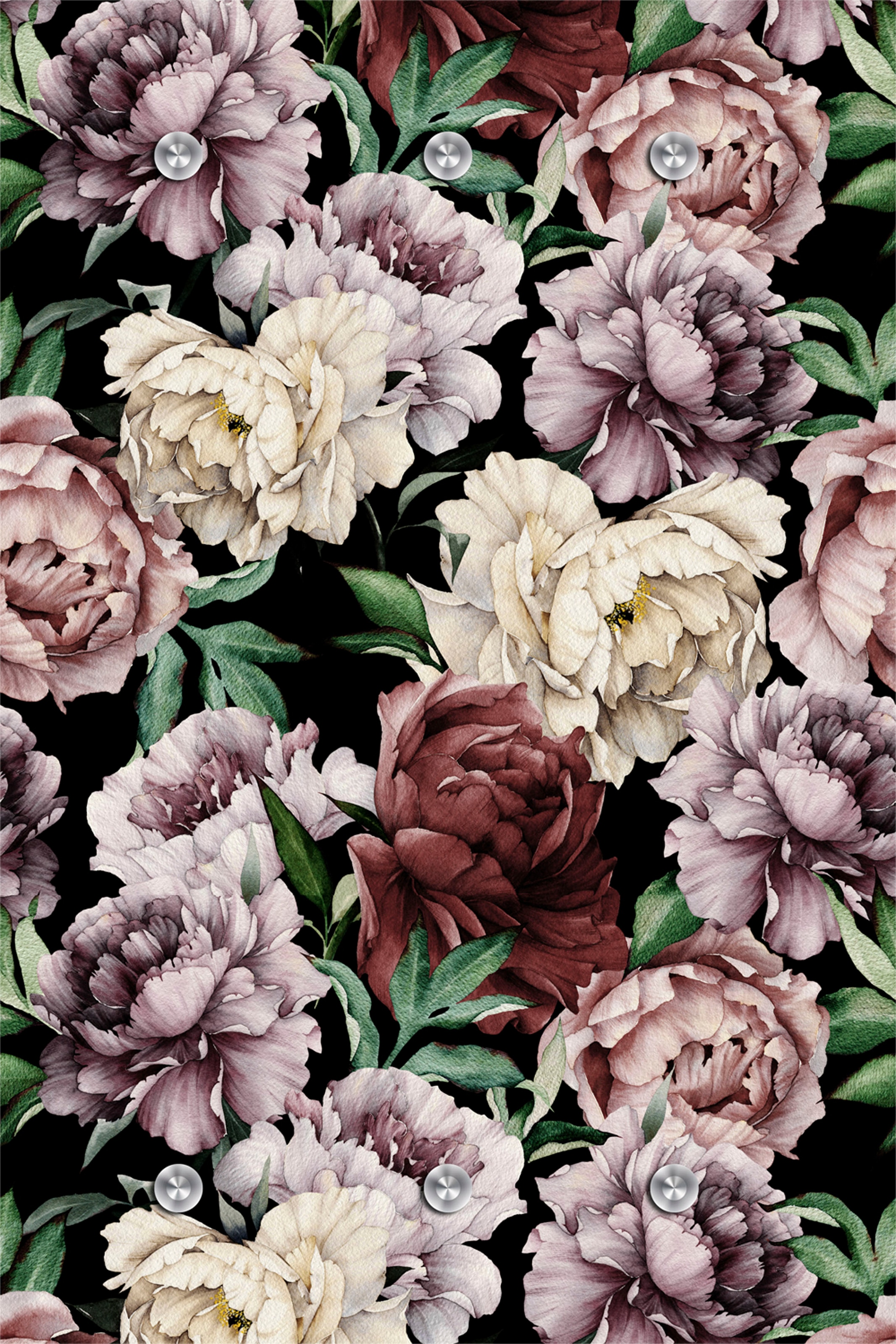 Image of queence Garderobenleiste "Rosen" mit 6 Haken, 80 x 120 cm