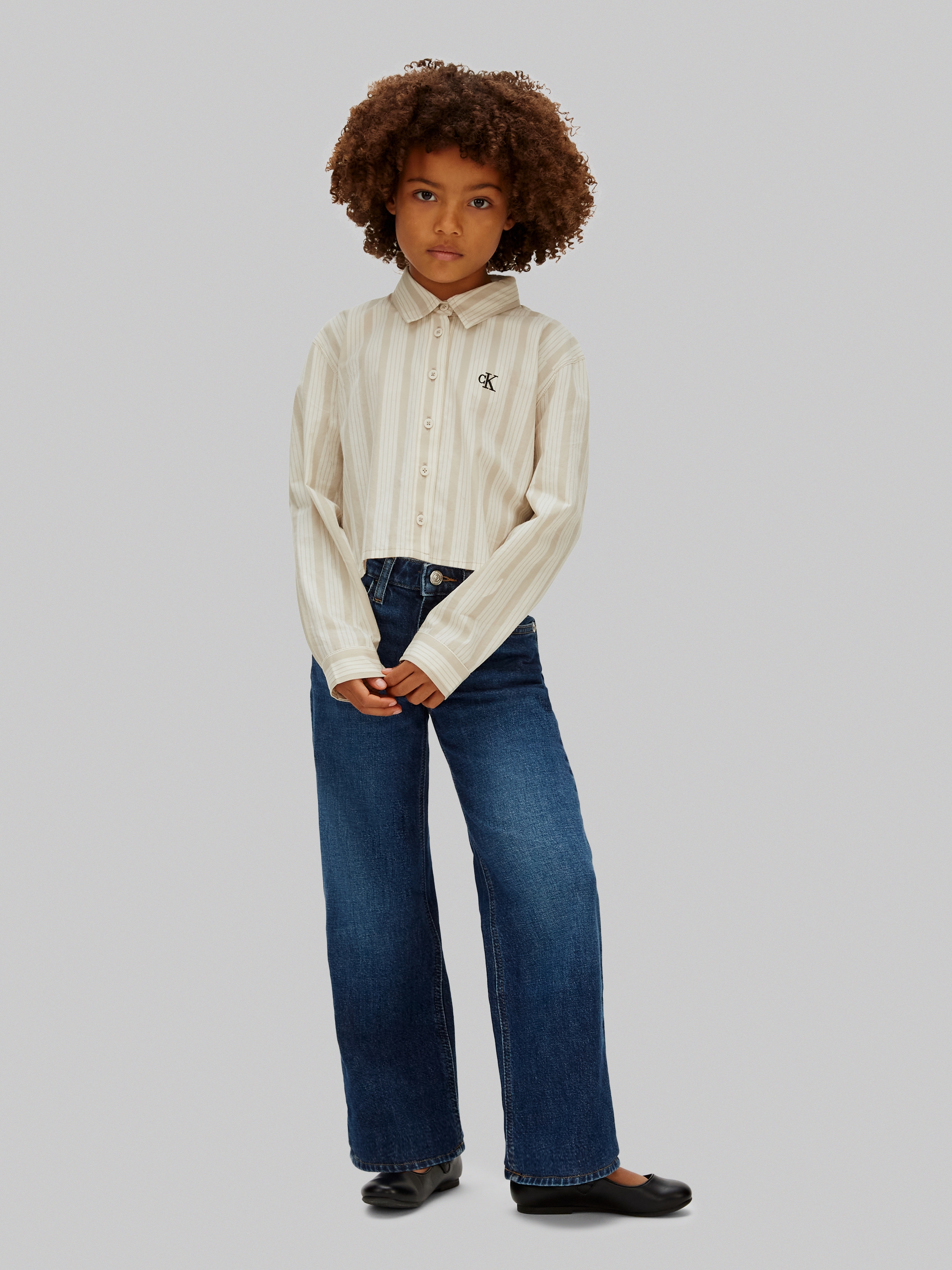 Calvin Klein Jeans Weite Jeans verstellbarer Bund, weites Bein, hohe Taille, Baumwoll-Stretch