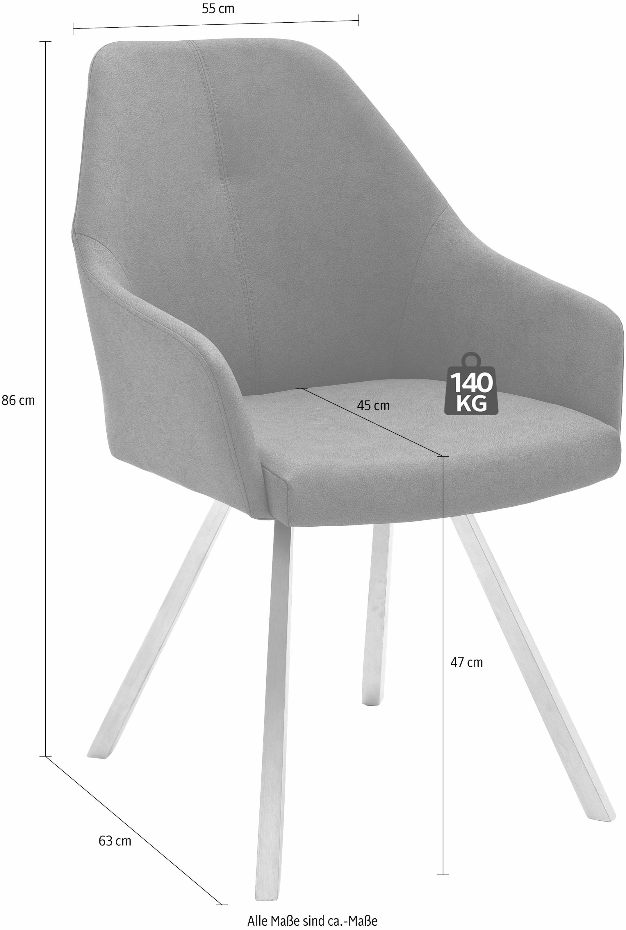 MCA furniture 4-Fussstuhl »Madita A-eckig«, (Set), 2 St., Kunstleder, Stuhl  belastbar bis 140 Kg bequem kaufen