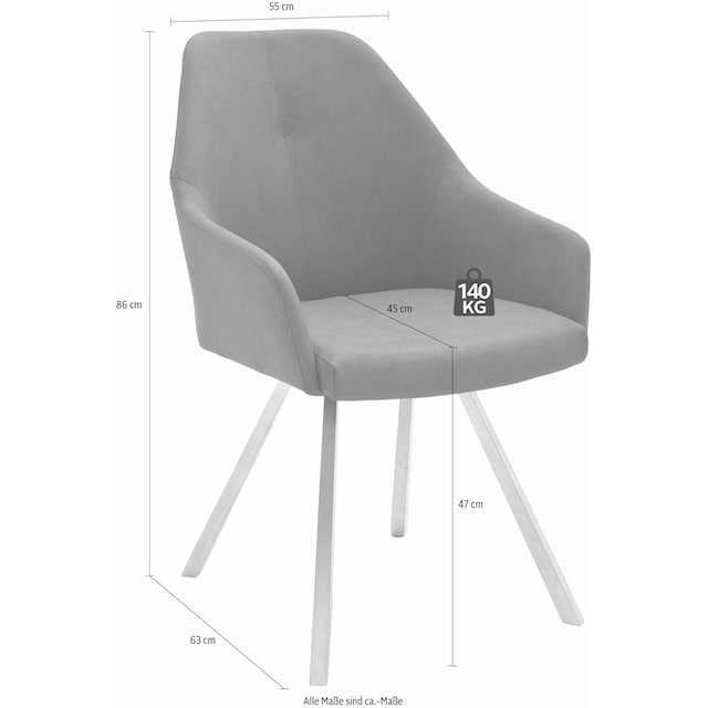 2 Stuhl bequem kaufen (Set), belastbar MCA 140 4-Fussstuhl furniture Kunstleder, bis »Madita St., Kg A-eckig«,