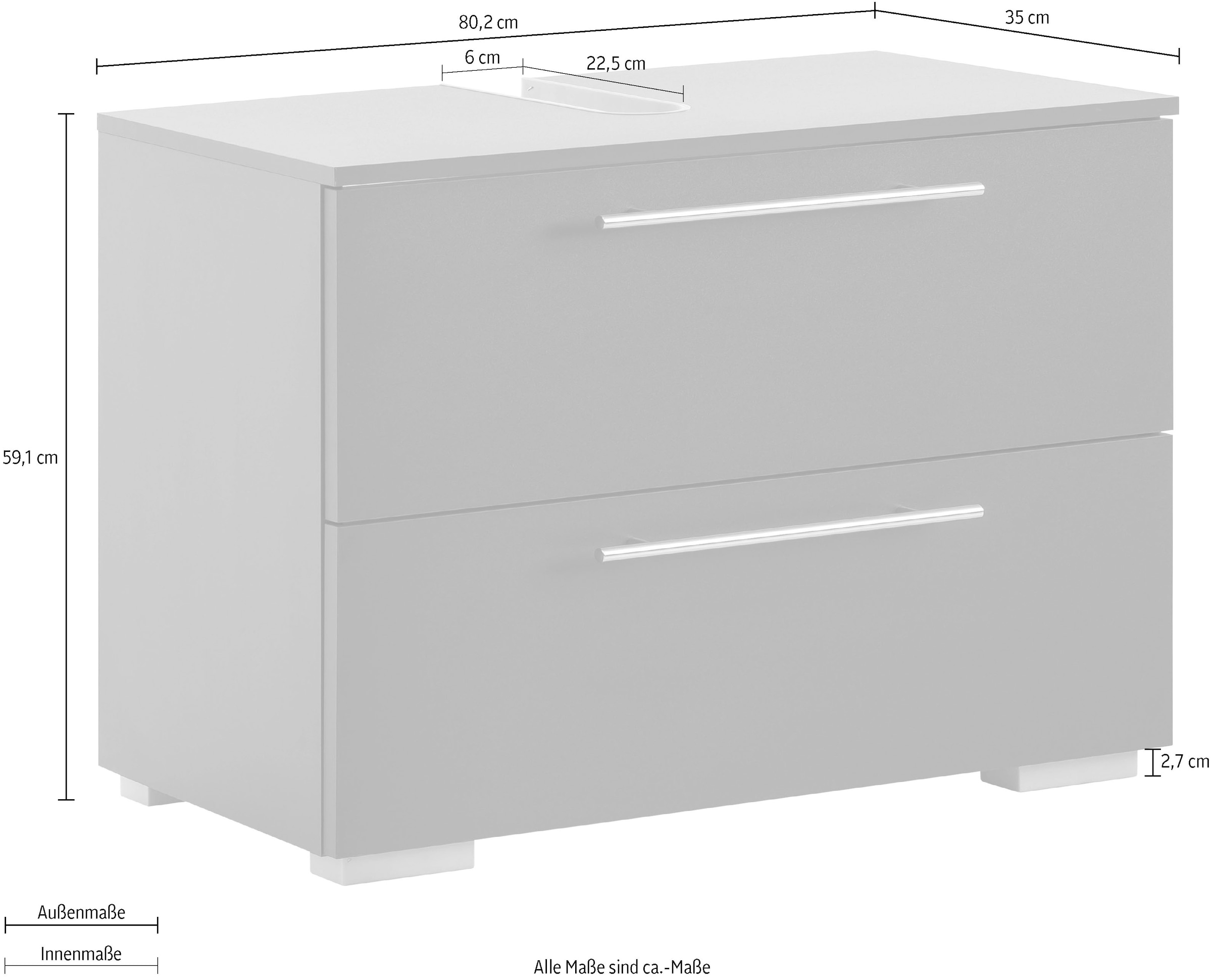 Schildmeyer Waschbeckenunterschrank »Carlos«, Breite 80 cm