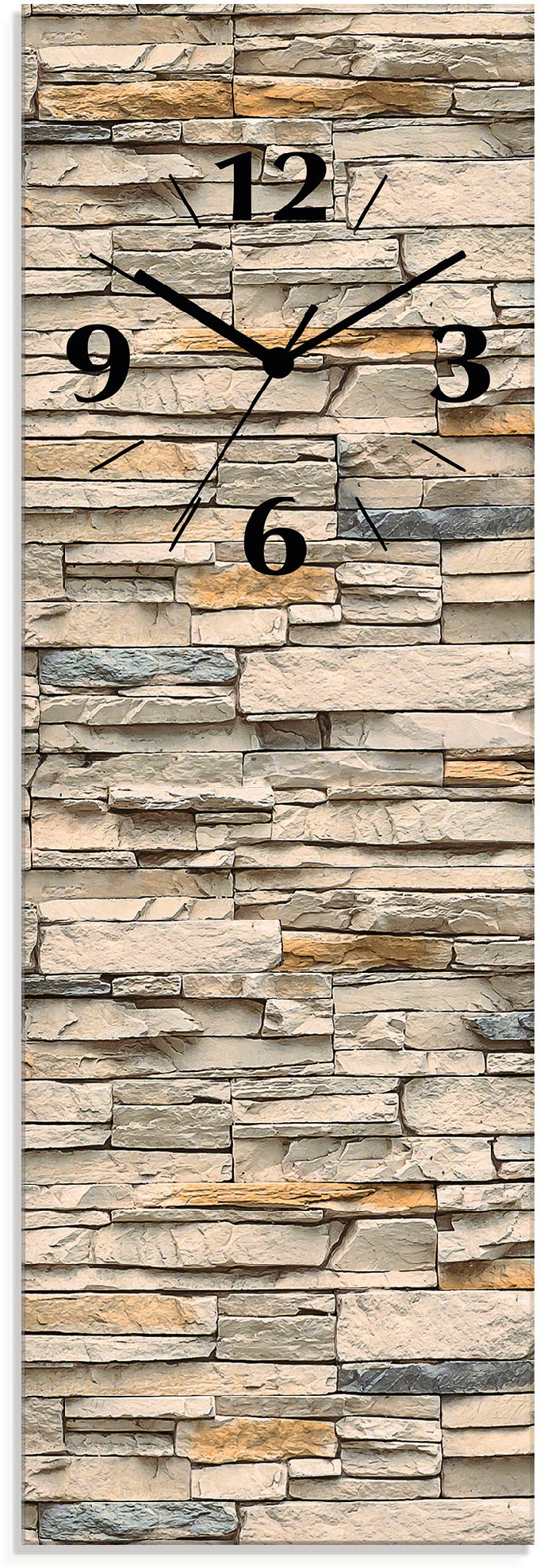 Image of Artland Wanduhr »Braune alte Ziegelmauer«, lautlos, ohne Tickgeräusche, nicht tickend, geräuschlos - wählbar: Funkuhr o. Quarzuhr, moderne Uhr für Wohnzimmer, Küche etc. - Stil: modern bei Ackermann Versand Schweiz