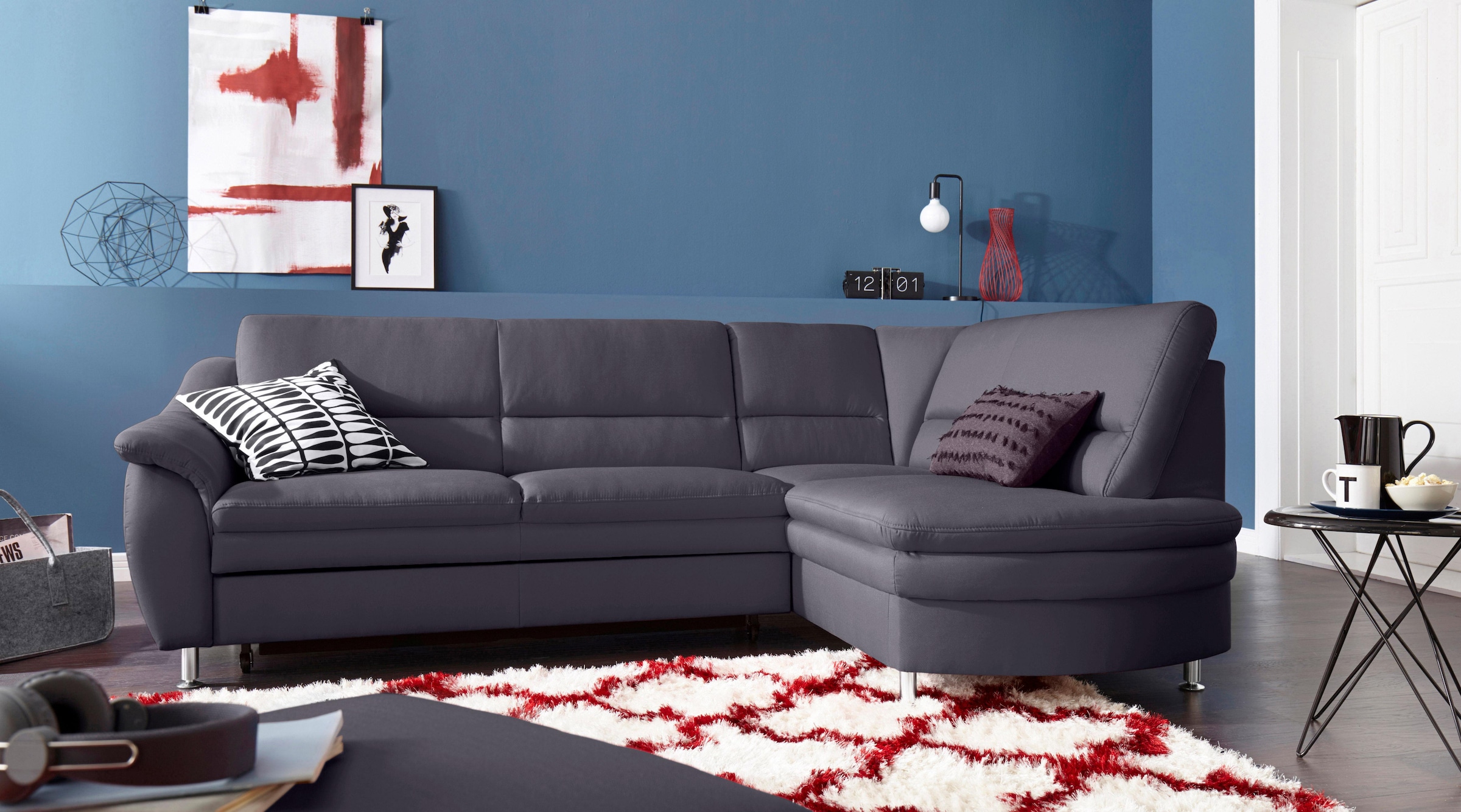 sit&more Ecksofa »Cardoso L-Form« mit Federkern, wahlweise mit Bettfunktion und Schubkasten