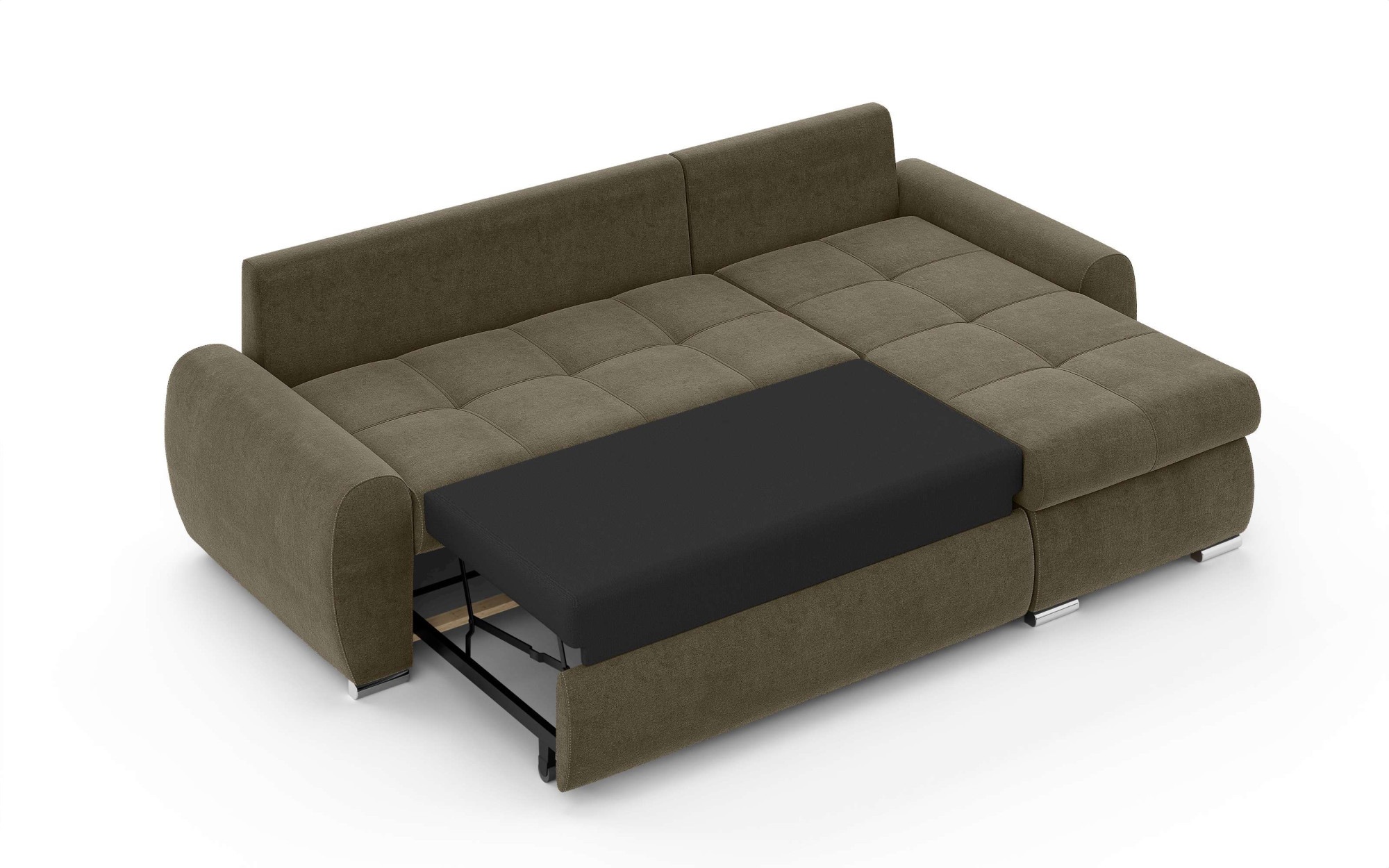 INOSIGN Ecksofa »HAVERHILL Schlafsofa mit Bettkasten, Masse B/H/T: 237/89/166 cm«, L-Form mit Recamiere links oder rechts bestellbar, Wellenunterfederung