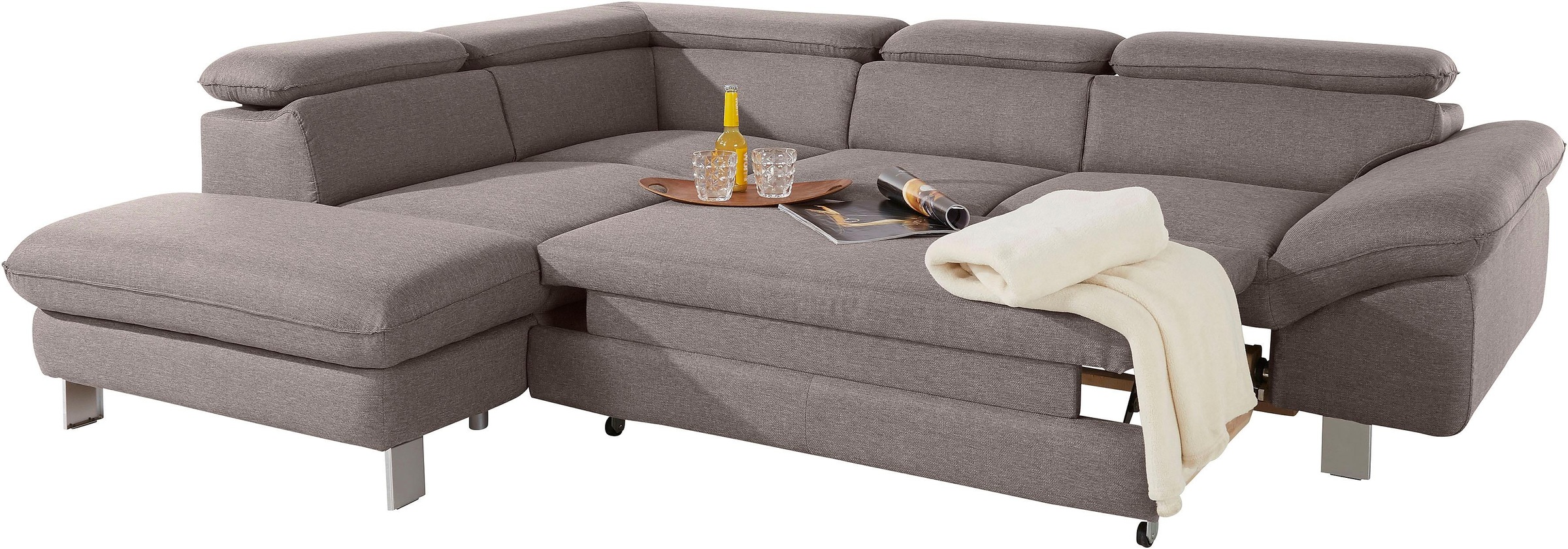 COTTA Ecksofa »Driver L-Form«, mit Kopfteilverstellung, wahlweise mit Bettfunktion & Bettkasten