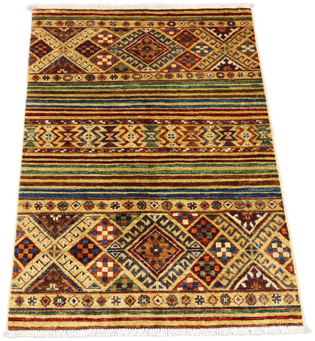 Image of morgenland Wollteppich »Ziegler Streifen Rosso scuro 120 x 83 cm«, rechteckig, 0,6 mm Höhe, Handgeknüpft bei Ackermann Versand Schweiz