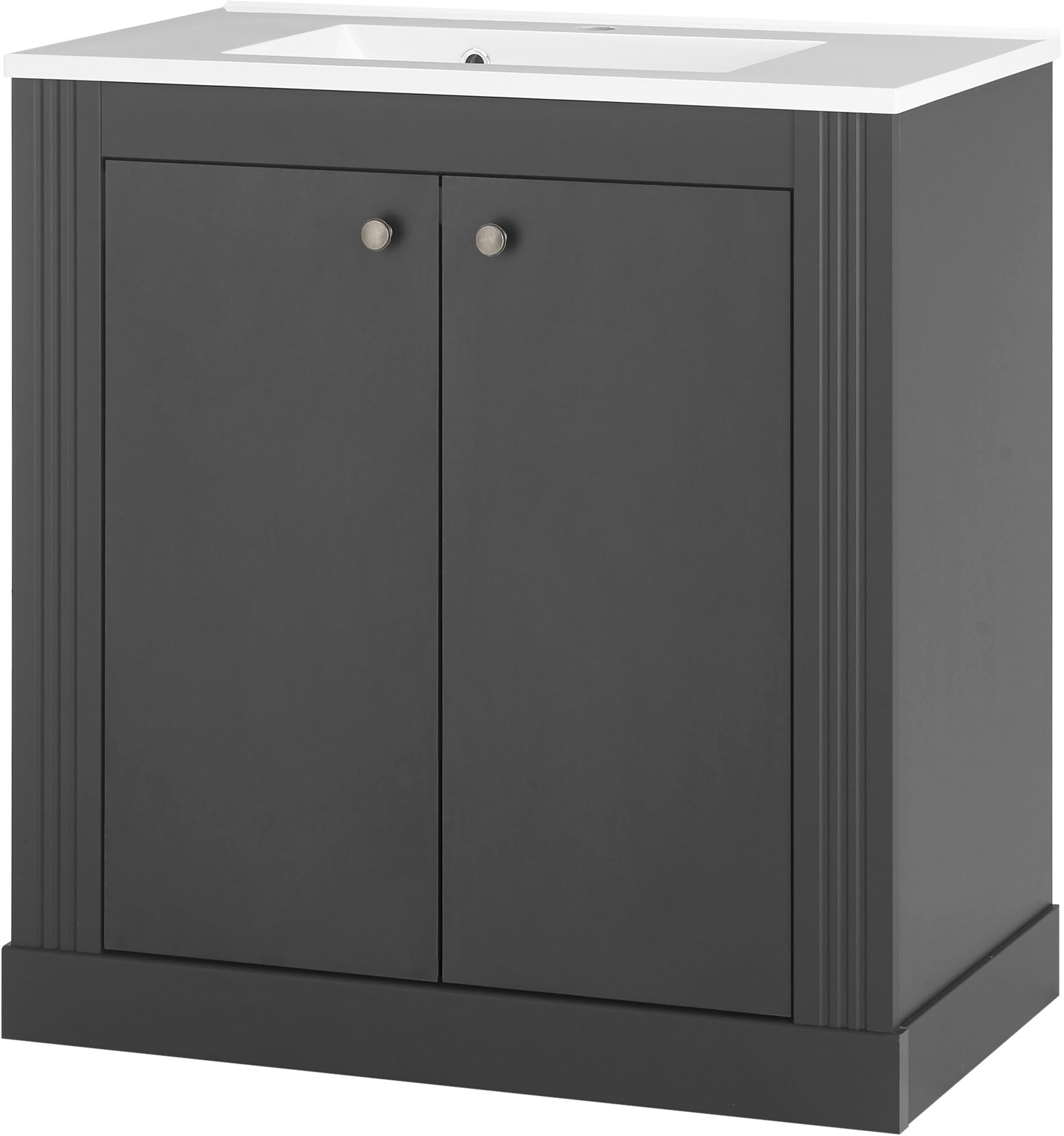 Image of GOODproduct Waschtisch "WESTMINSTER, Waschbeckenunterschrank inkl. Waschbecken, Metallgriffe" 1 Stk. tlg. in 2 Farben verfügbar, mit Stauraum, Breite 80 cm