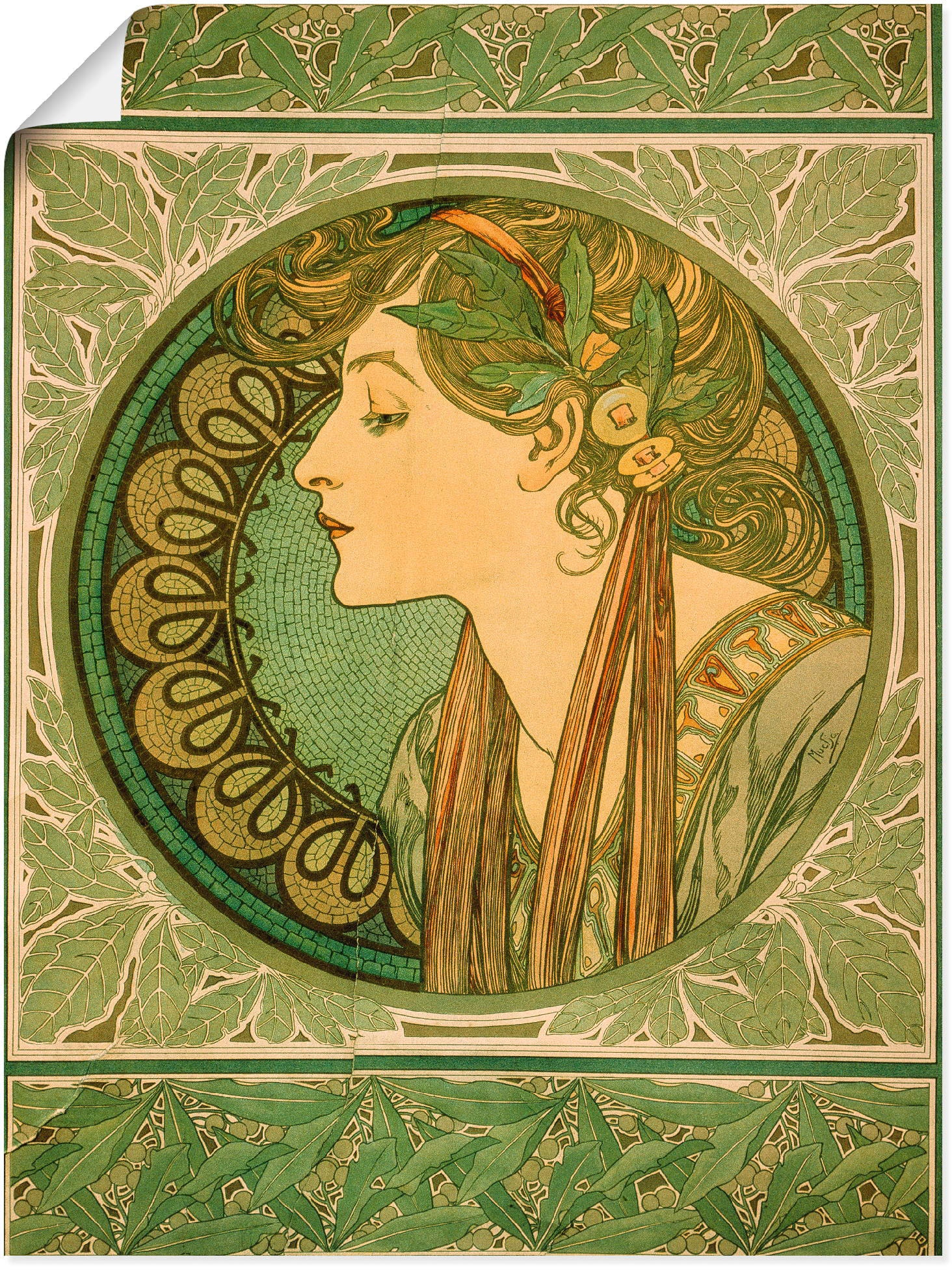 Image of Artland Poster "Lorbeer. 1921" Frau 1 Stk. tlg. ohne Rahmen