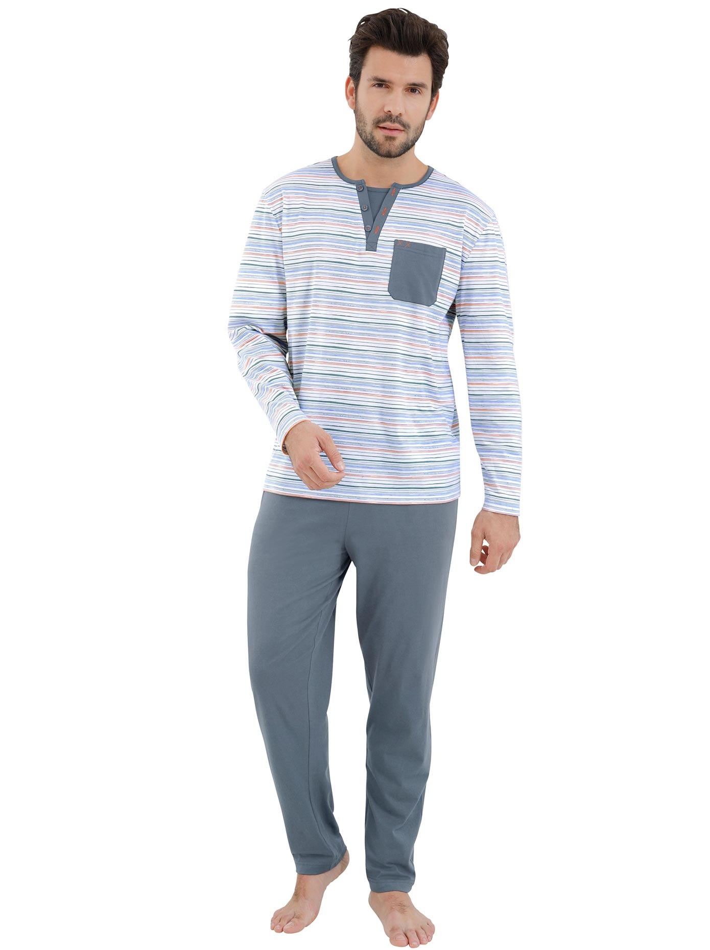 Schlafanzüge mit gestreiftem Oberteil