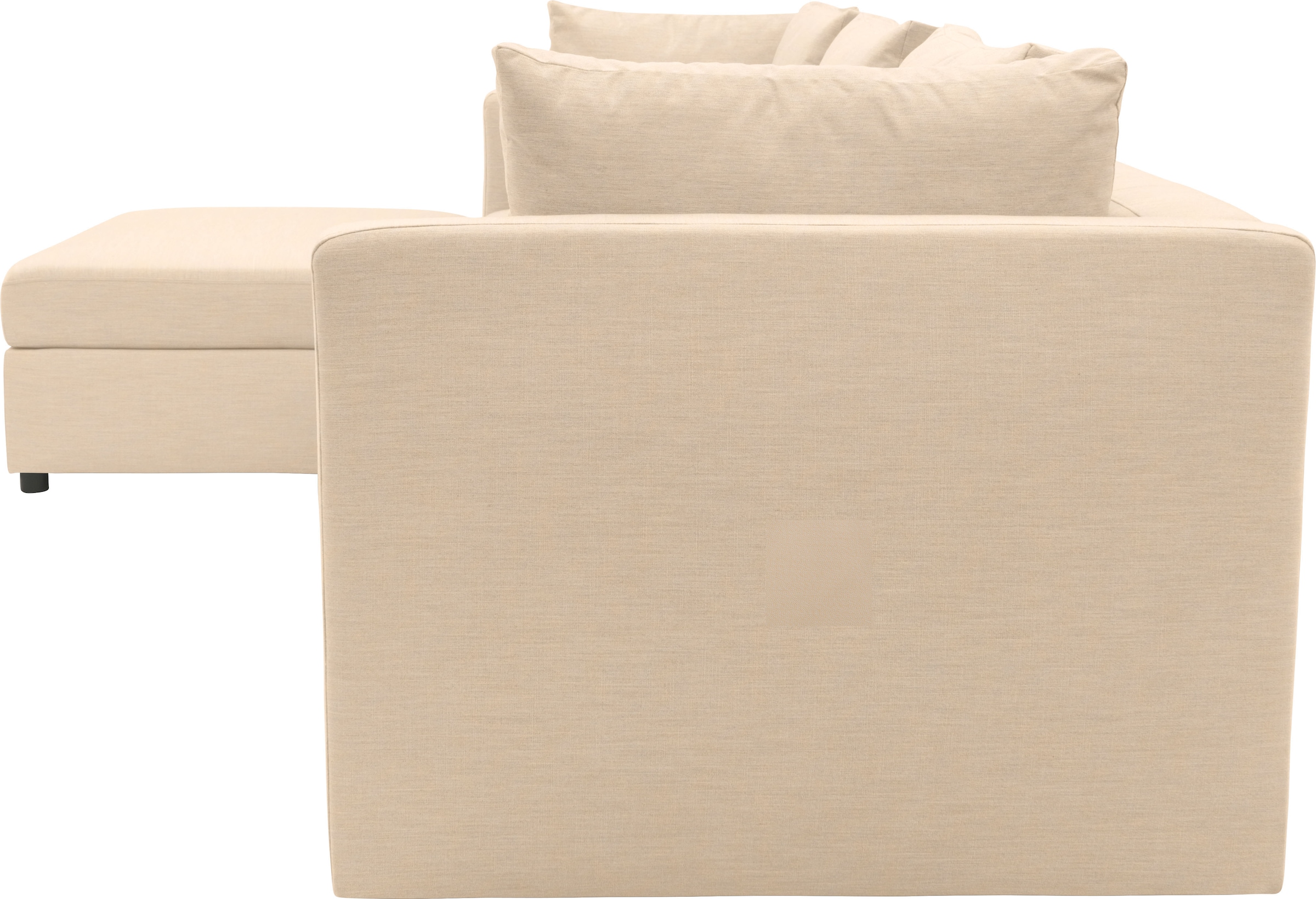 DOMO collection Ecksofa »Solskin, individuell erweiterbar/kombinierbar L-Form«, mit losen Kissen. Rücken- und Seitenteile als Stecksystem.