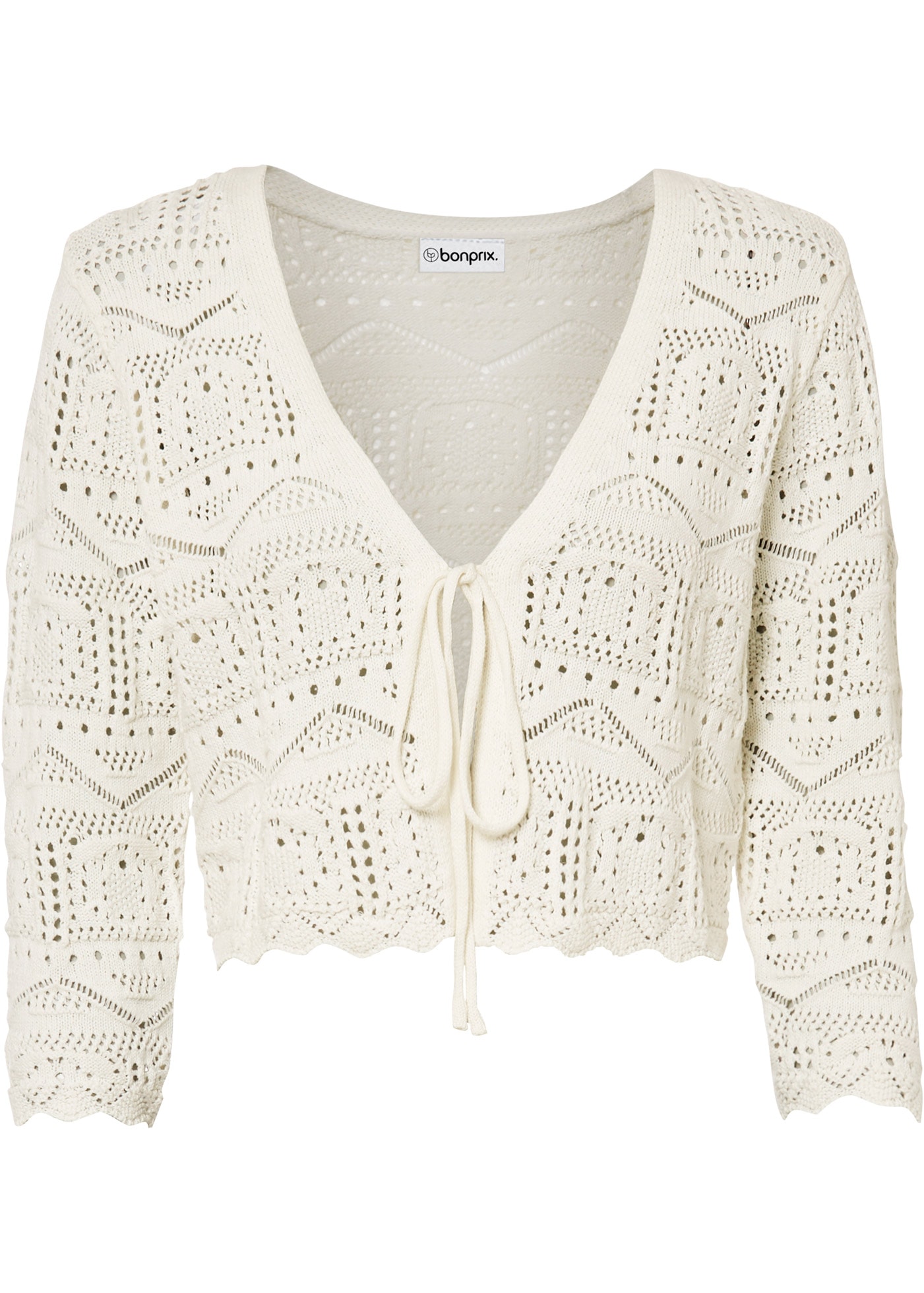 bonprix Ajourstrickjacke »Ajour-Bolero« bequeme Passform, 3/4-Ärmel, Ajour-Bolero