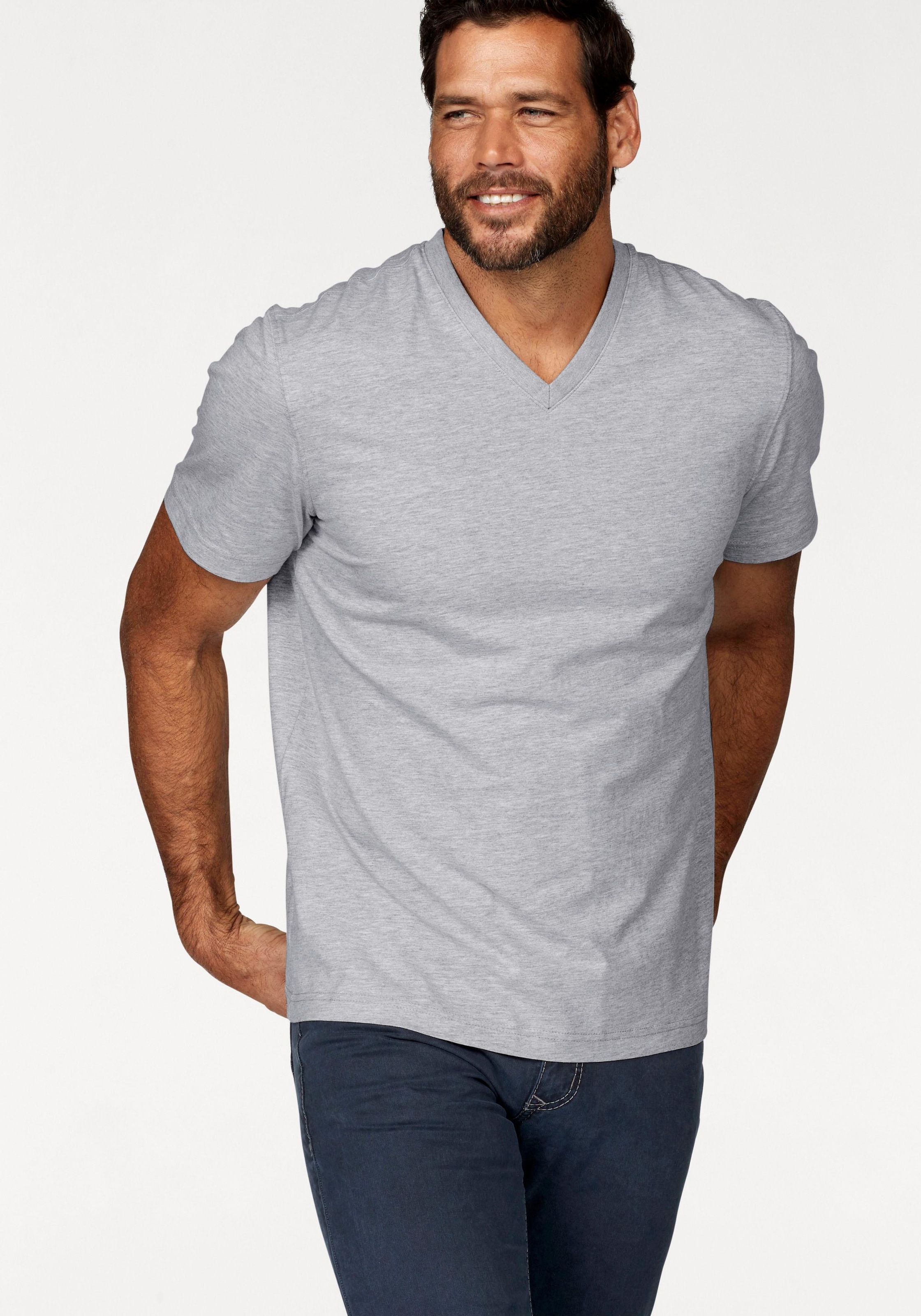 Image of Man's World T-Shirt, mit V-Ausschnitt bei Ackermann Versand Schweiz