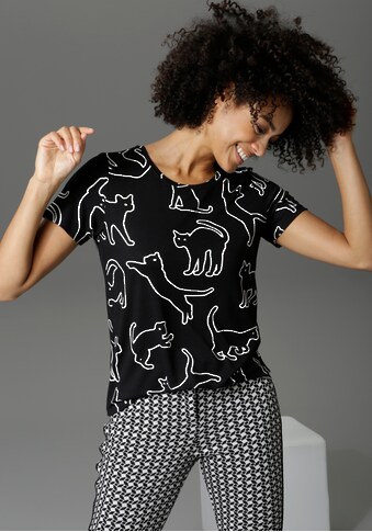 Aniston CASUAL T-Shirt, mit Katzen bedruckt kaufen