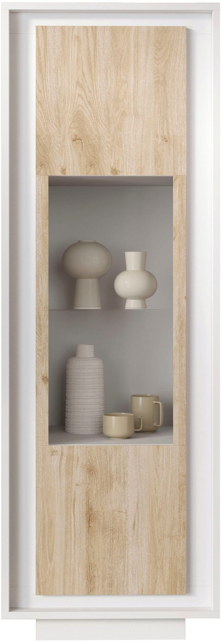 Home affaire Vitrine »Sky, B/H 67/197 cm, Vitrinenschrank/Standvitrine/Glasvitrine, 1 Tür« Softclosing, Korpus & Front 22 mm stark, Rahmen-Optik