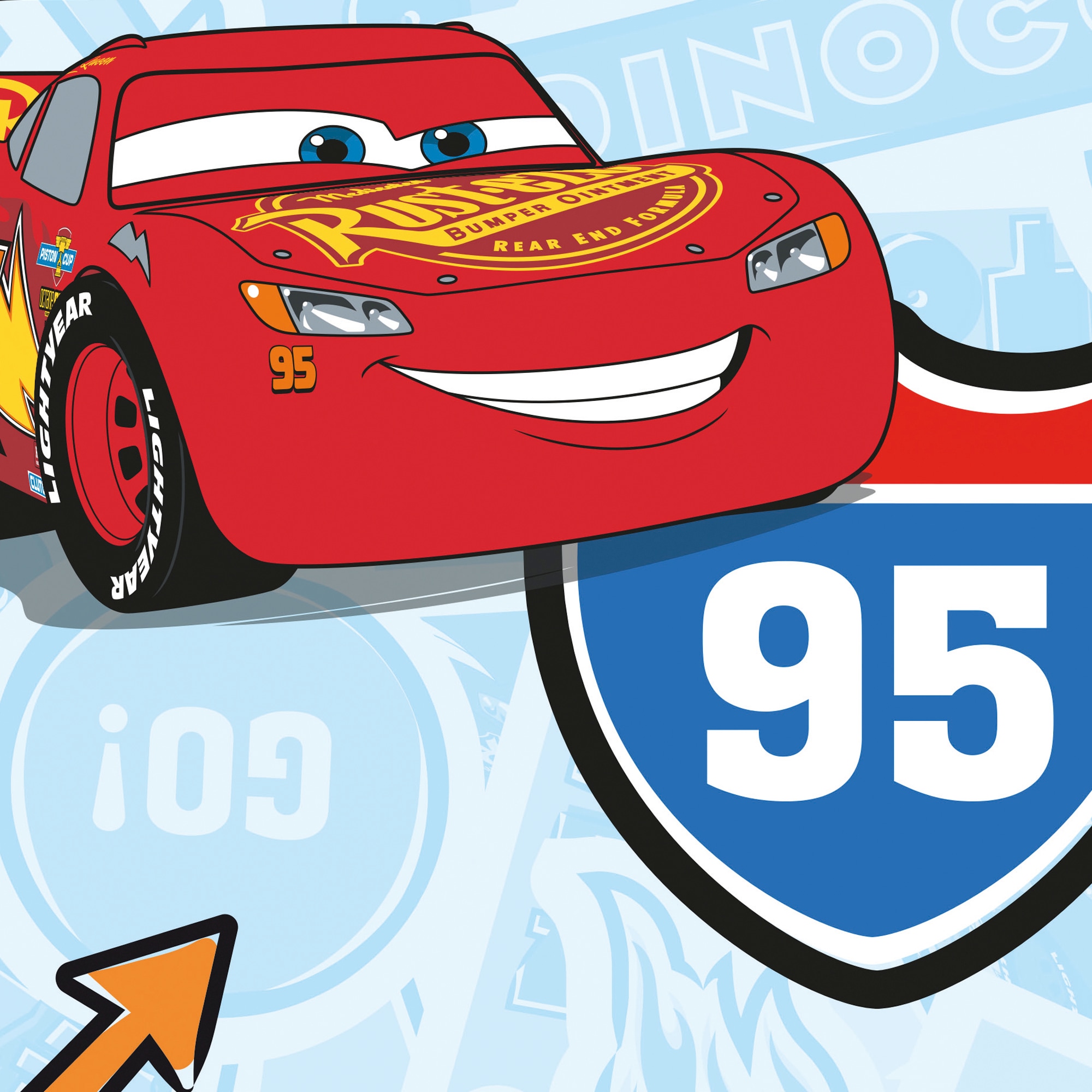 Komar Vliestapete »Cars Let's Race« bedruckt glatt Rolle mit 53 x 1005 cm