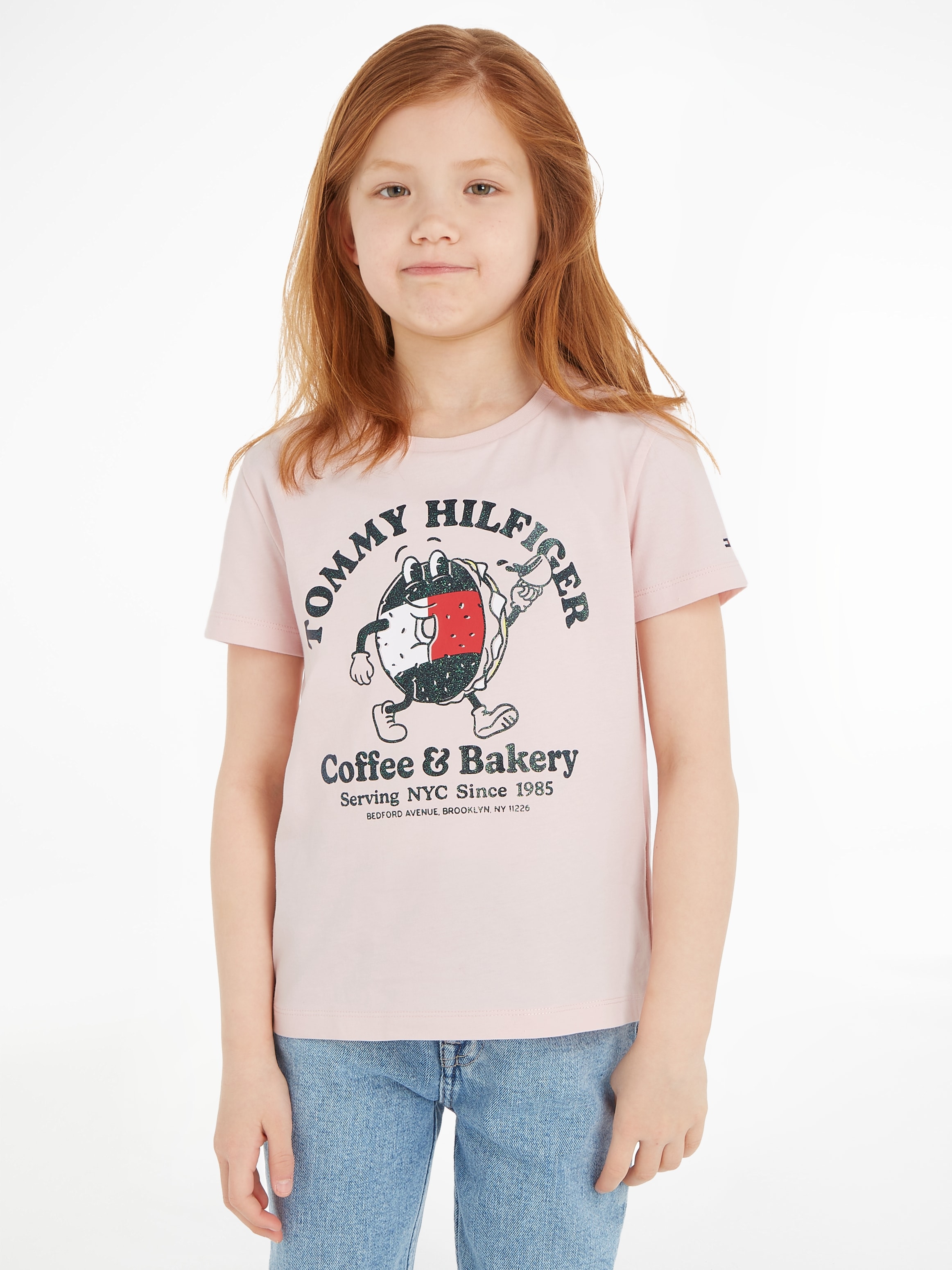 Tommy Hilfiger T-Shirt »TOMMY BAGELS TEE S/S«, mit grossem Druck