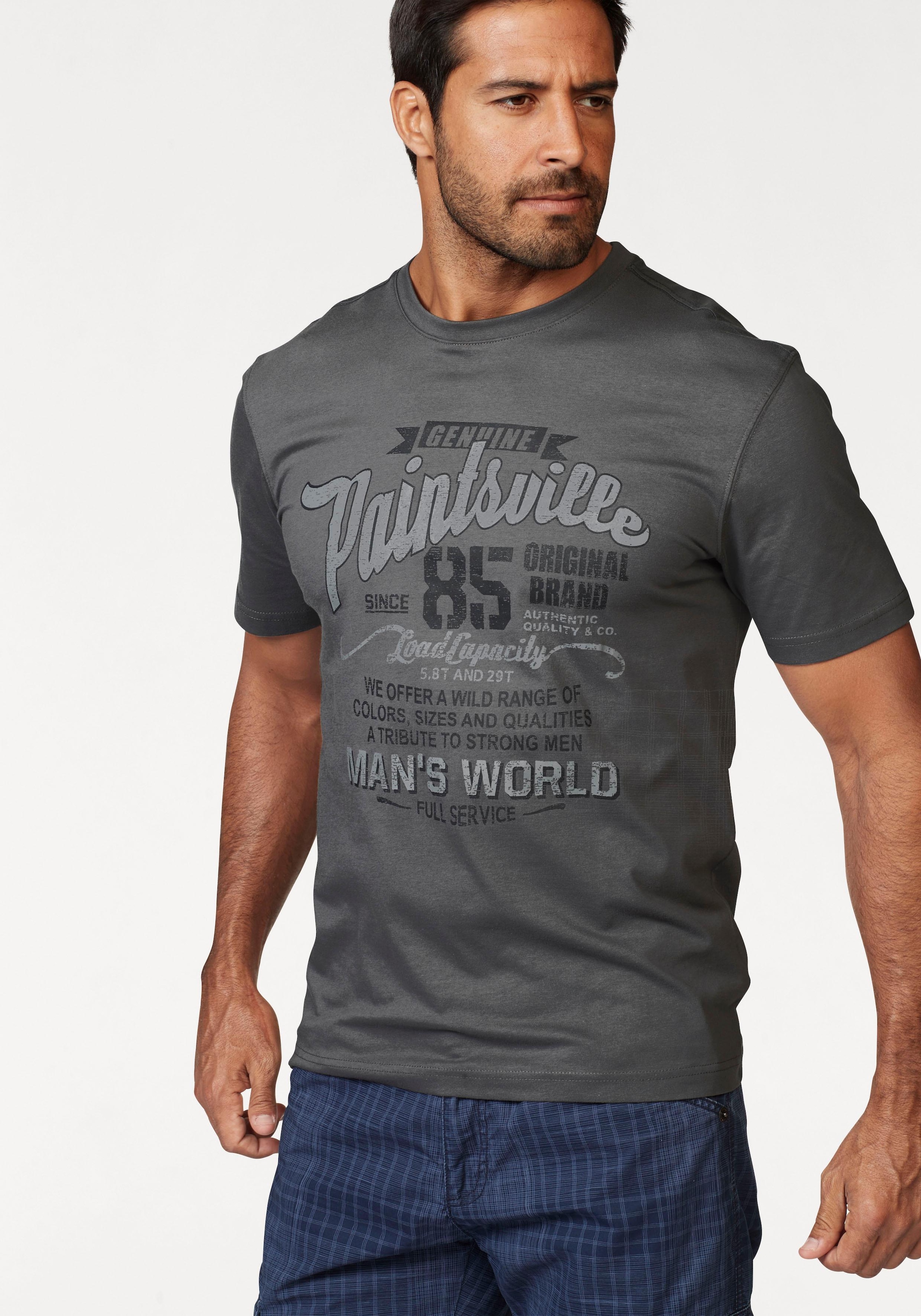 Man's World T-Shirt, Kurzarm, mit stylischem Print, Rundhalsausschnitt, aus Baumwolle