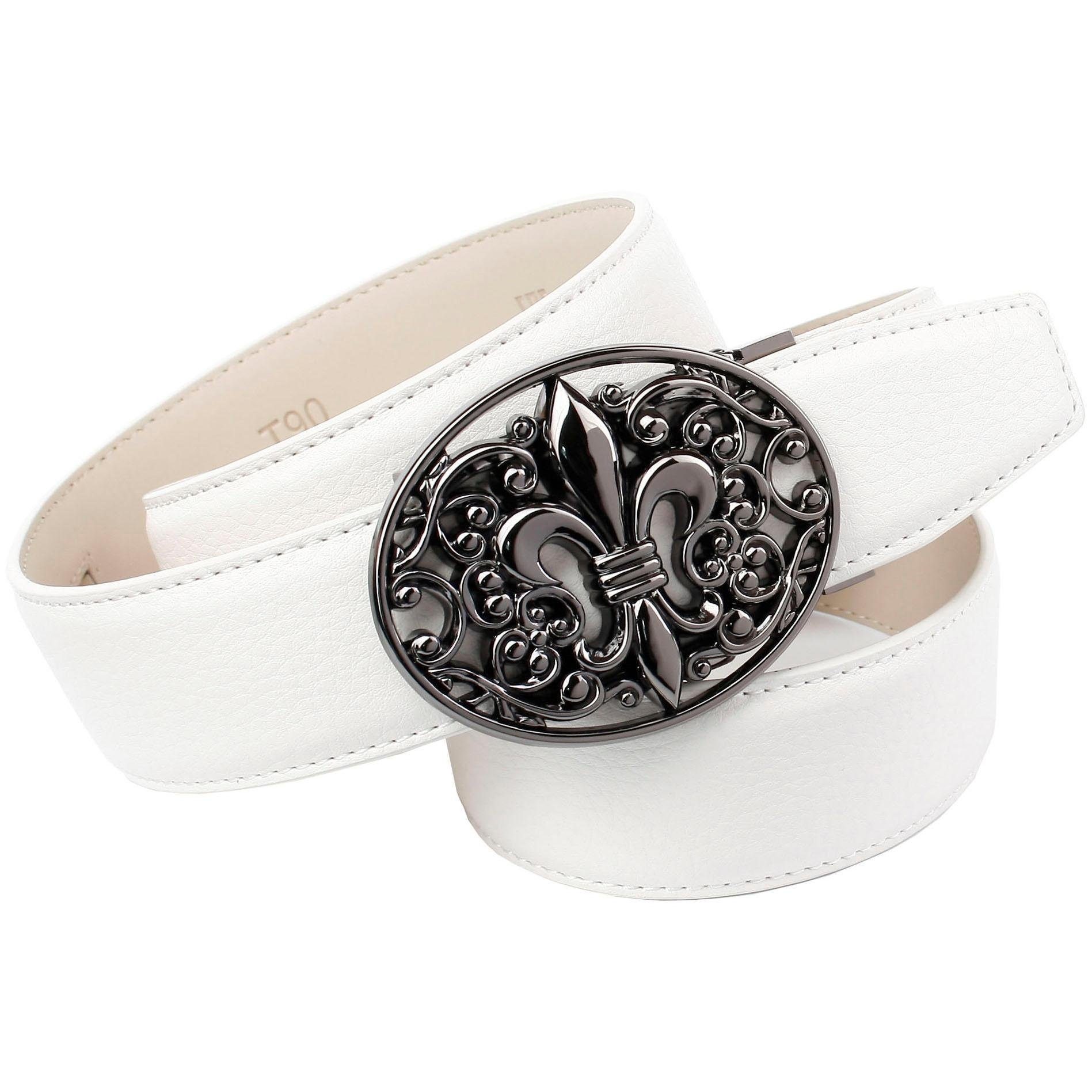 Image of Anthoni Crown Ledergürtel, mit anthrazitfarbener Lilien-Schliesse bei Ackermann Versand Schweiz