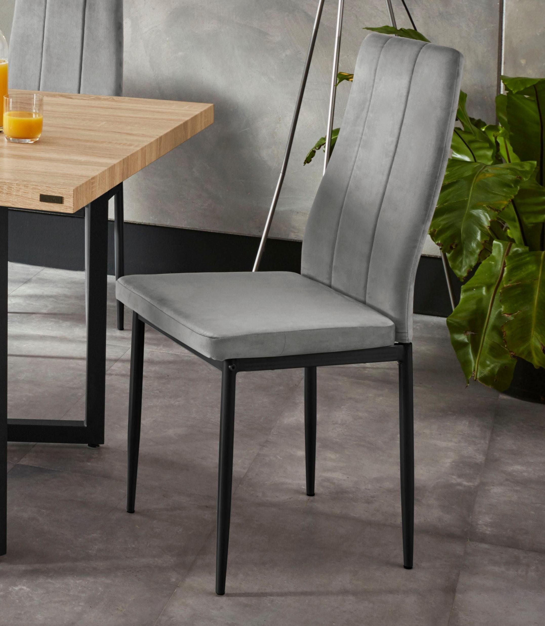 Image of INOSIGN 4-Fussstuhl »Remus«, (Set), 4 St., Samtvelours, im 1er,2er und 4er Set erhältlich, in unterschiedlichen Bezugsqualitäten und Farbvarianten bei Ackermann Versand Schweiz