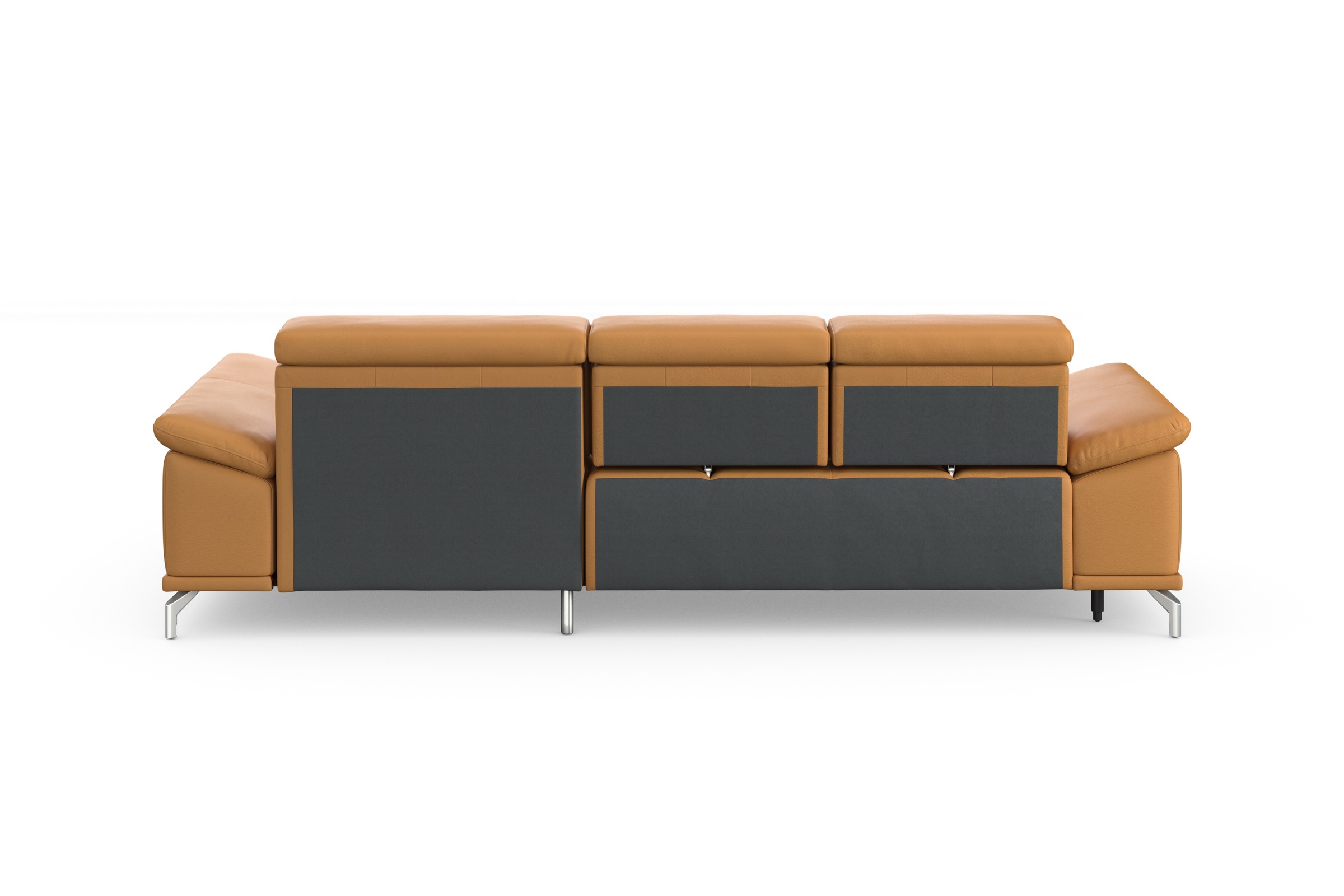 sit&more Ecksofa »Cabrio L-Form, mit Sitztiefenverstellung, Arm- und Kopfteilverstellung«, 2 Nierenkissen, Federkern, optional Bettfunktion und Stauraum