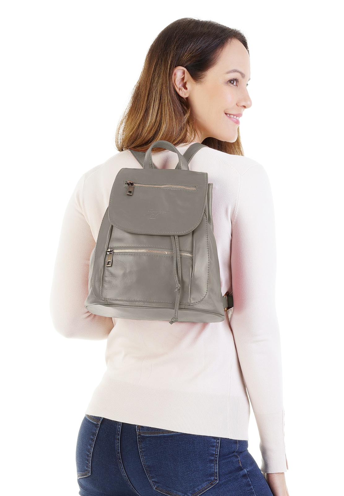 Samantha Look Cityrucksack, echt Leder, Made in Italy