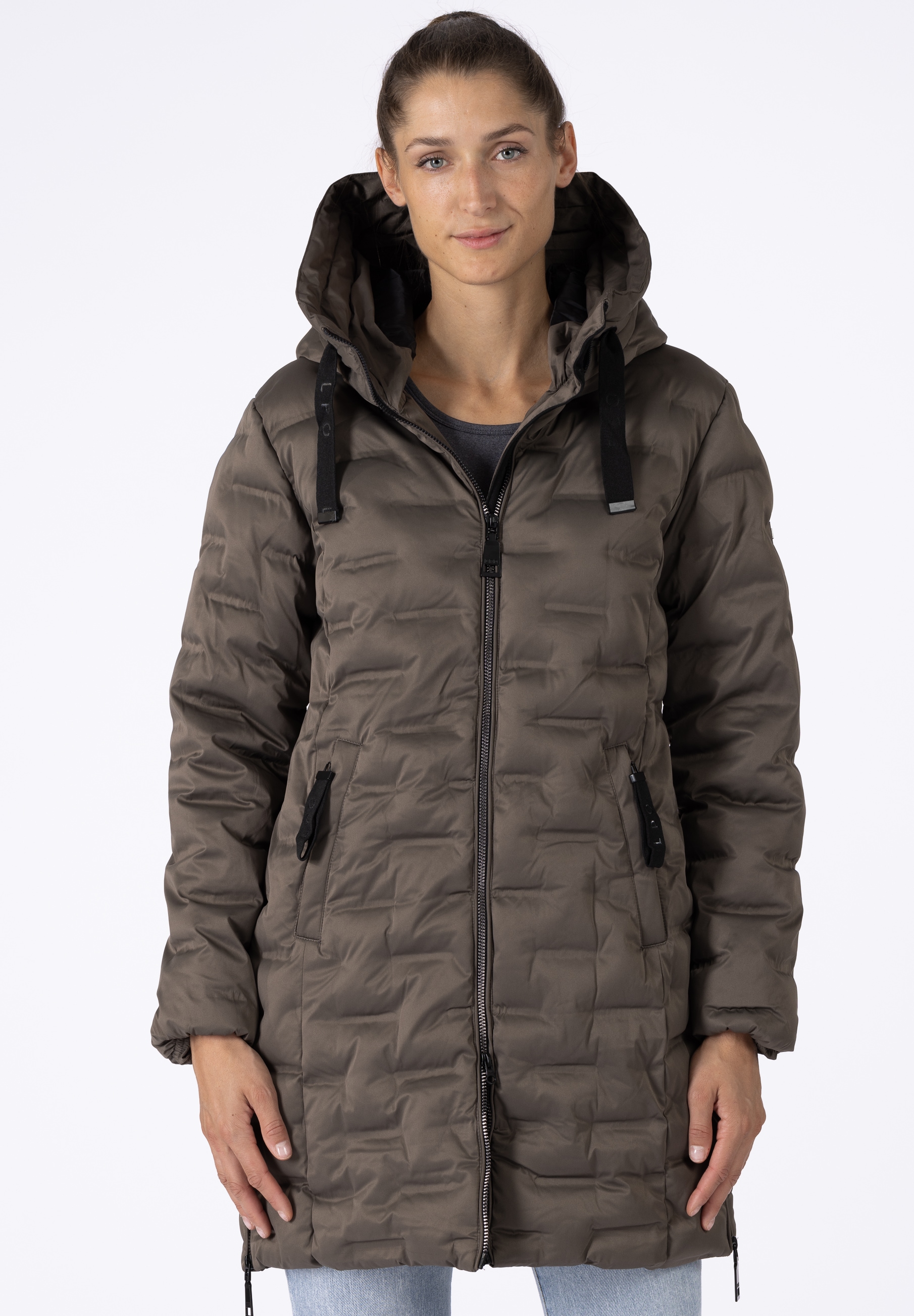 Image of LPO Steppjacke "MARA II LONG" mit Kapuze auch in Grossen Grössen erhältlich