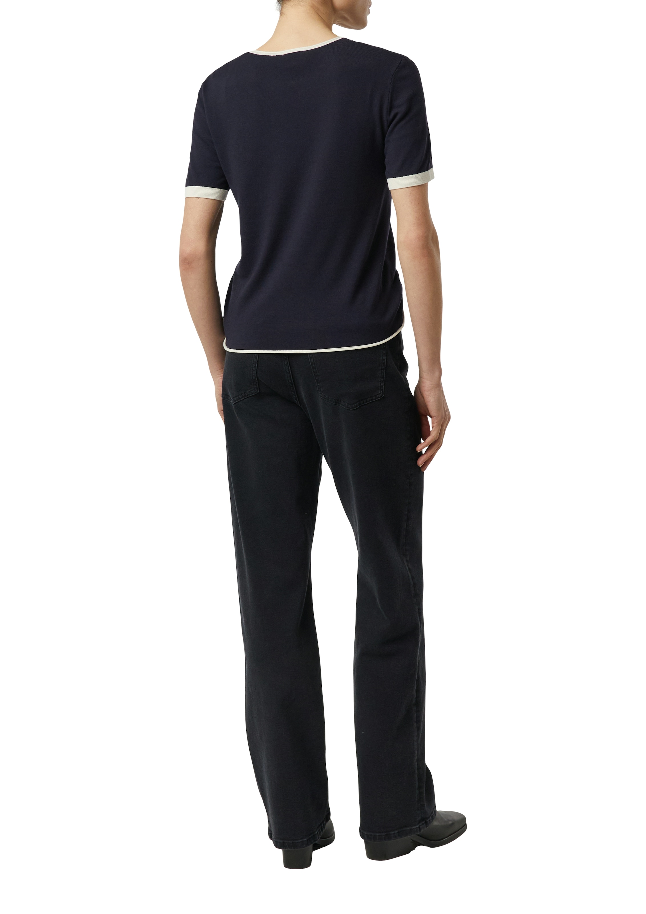 Comma Pull en tricot halbarm, mit farblich angesetzten Abschlüssen