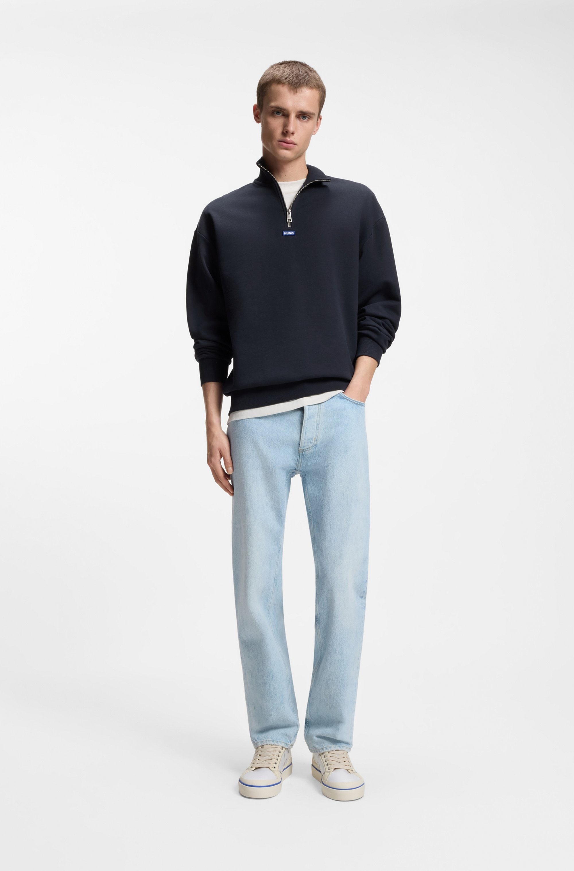 HUGO Sweat-shirt »Neeler«, avec col Troyer
