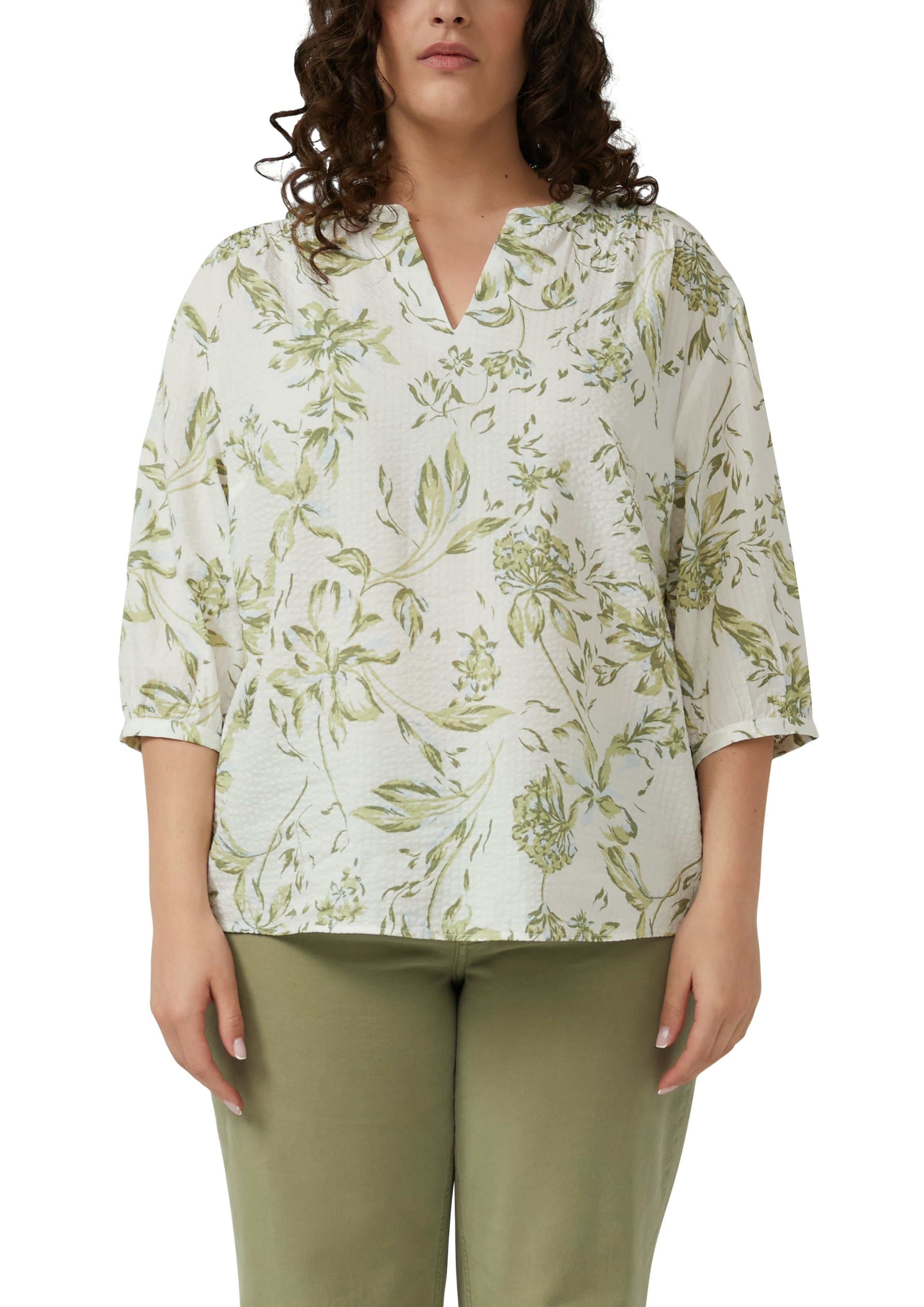 s.Oliver CURVE Blouse à enfiler manches 3/4 en viscose / grandes tailles