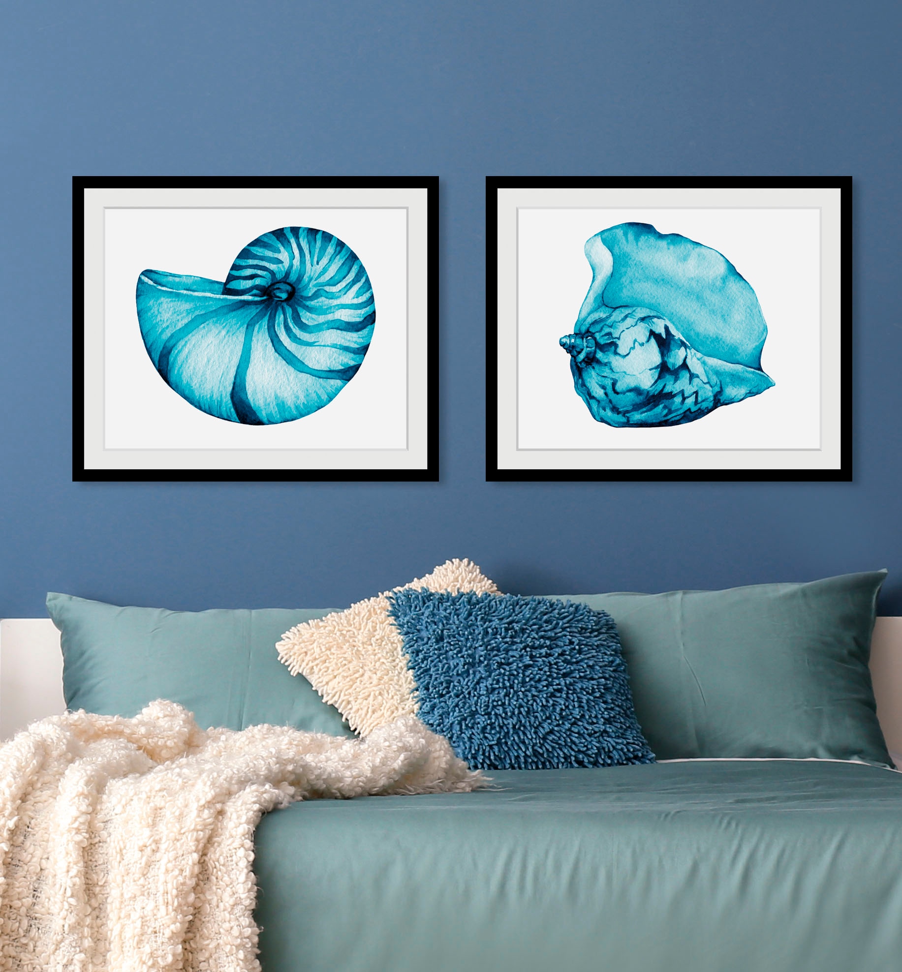 Image of queence Bild "Jenny" Kunst Meer Wassertiere 1 Stk. tlg. HD Premium Poster-Druck inkl. Holzrahmen