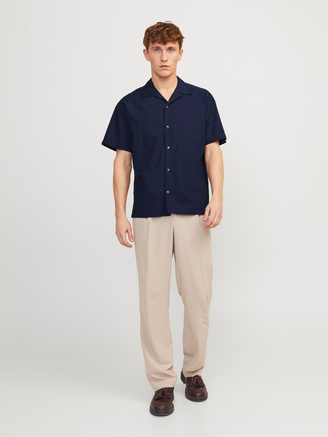 Jack & Jones Kurzarmhemd »JJESUMMER RESORT LINEN BLEND SHIRT SS SN«