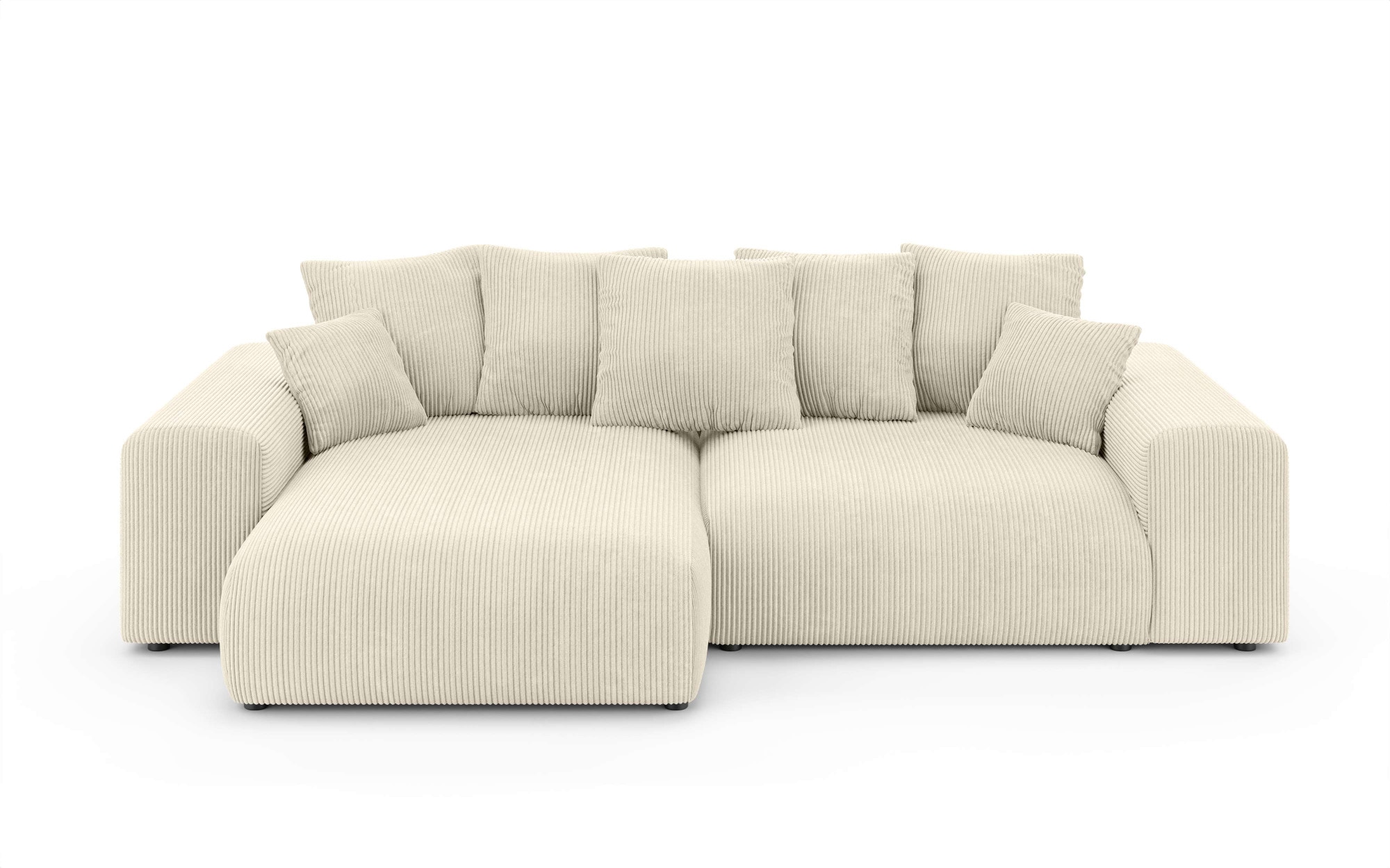 Home affaire Ecksofa »LAKESIDE mit Bettfunktion und Bettkasten, B/T/H 257/166/84 cm«, L-Form, Recamiere beidseitig montierbar, Wellenunterfederung