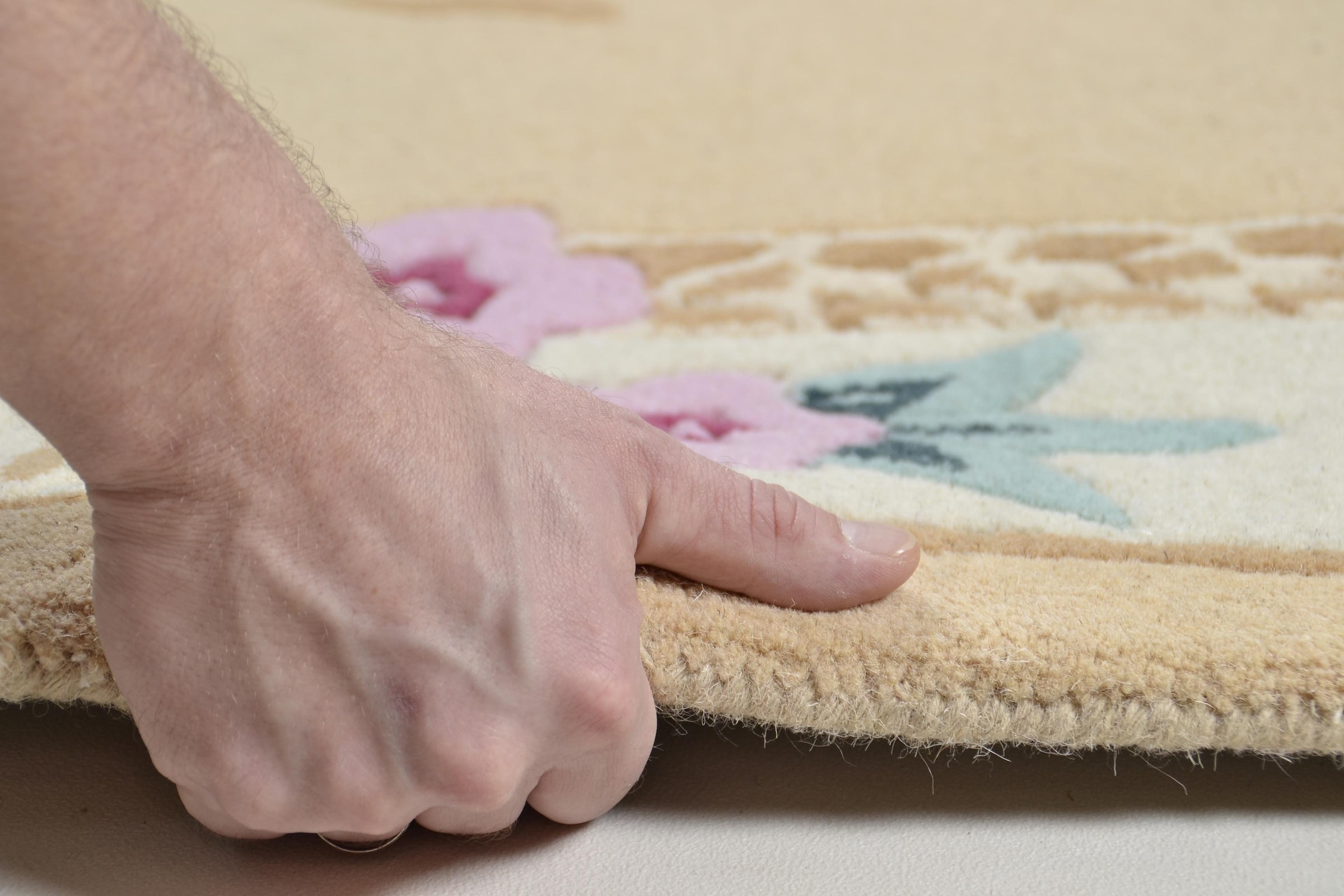 THEKO Bordure de lit »Lifou« Höhe 14 mm 3 cuis tlg. Läufer-Set, Kurzflor, reine Schurwolle, handgewebt, mit Bordüre