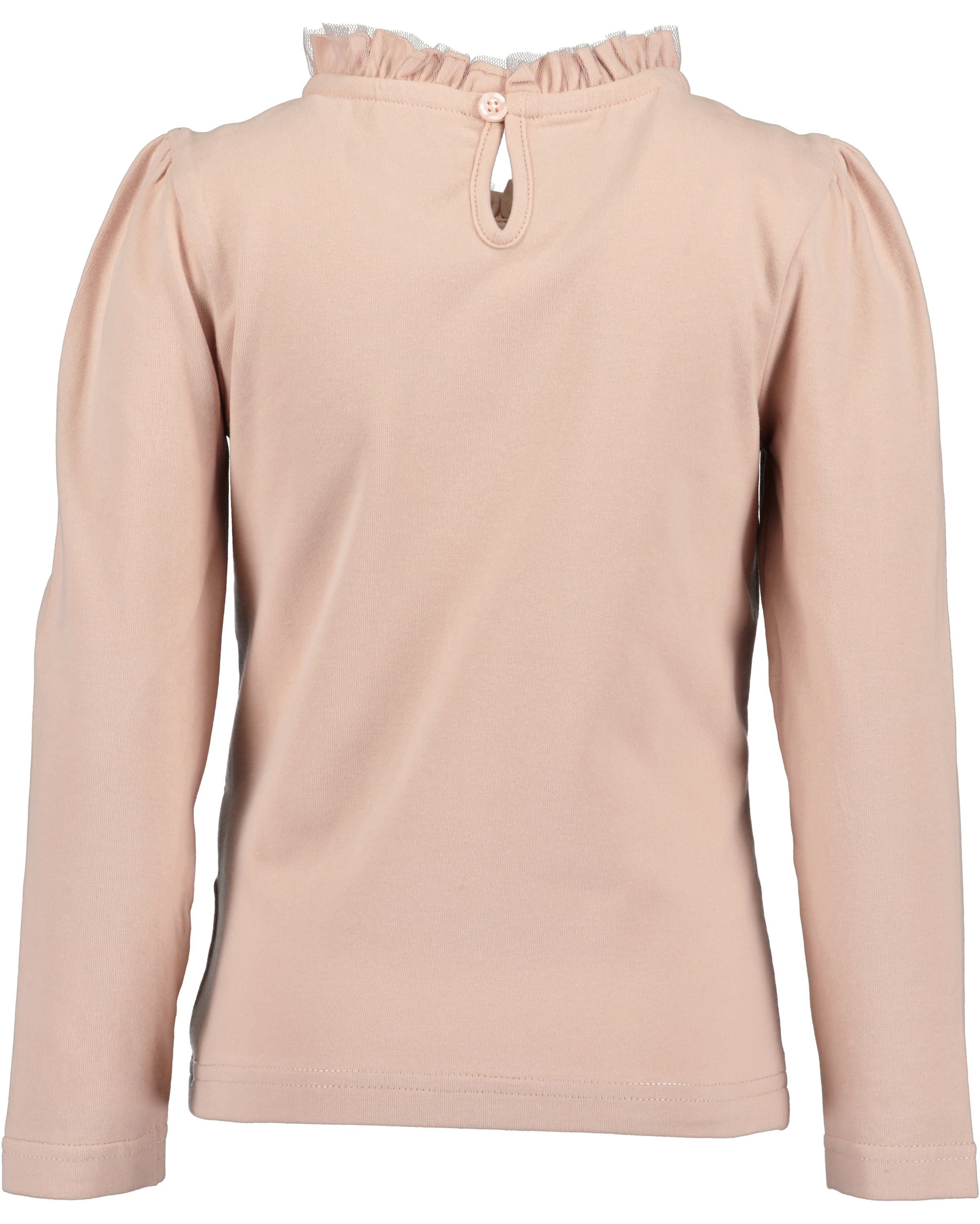 Blue Seven T-shirt à manches longues mit schmalem Tüll-Stehkragen und dezent geraffte Puffärmel