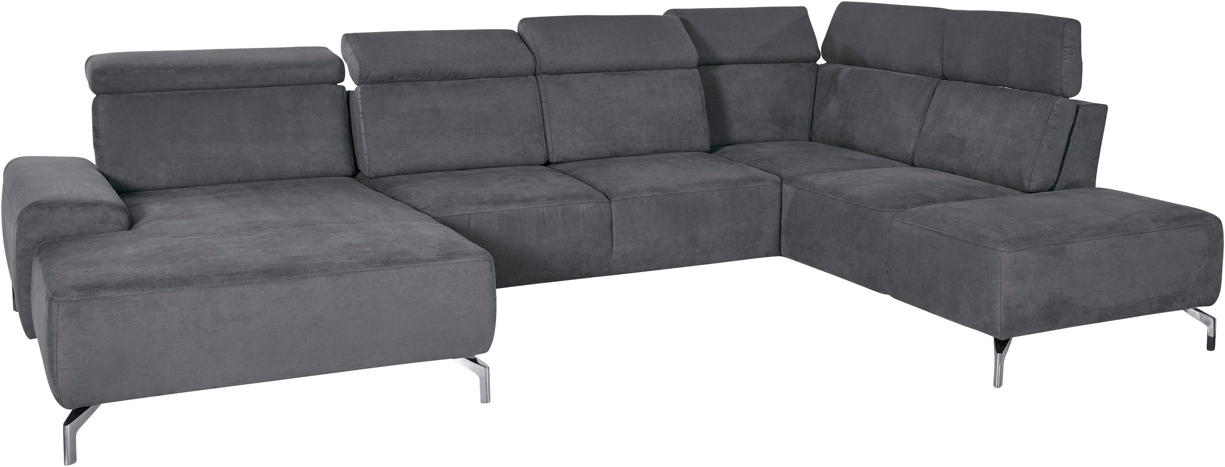 sit&more Wohnlandschaft »Gizeh U-Form«, 15 cm Fusshöhe, inklusive Sitztiefenverstellung und Kopfteilverstellung