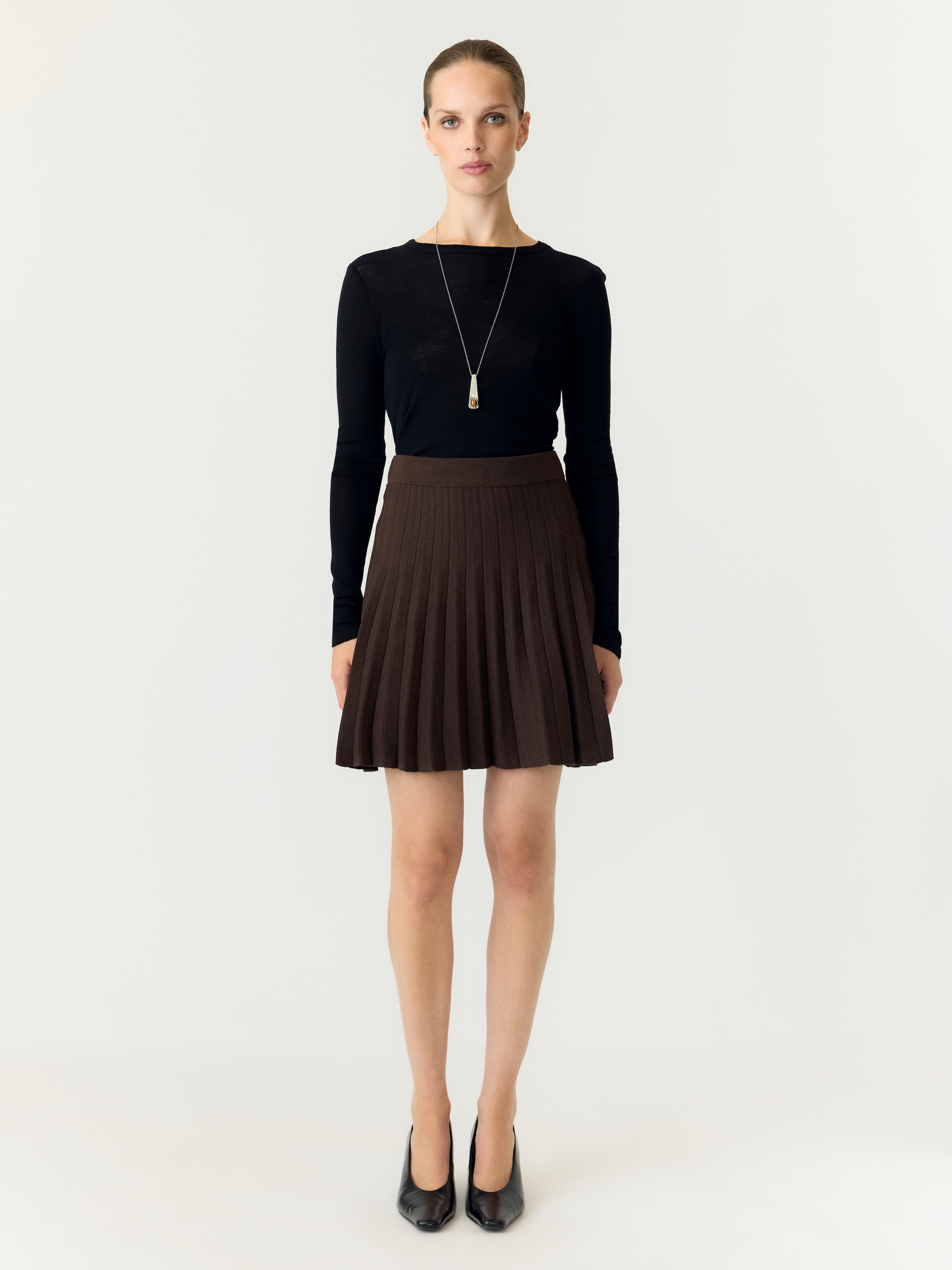 Y.A.S Strickrock »YASELENA HW PLEATED SKIRT S. NOOS« Viskosemischung